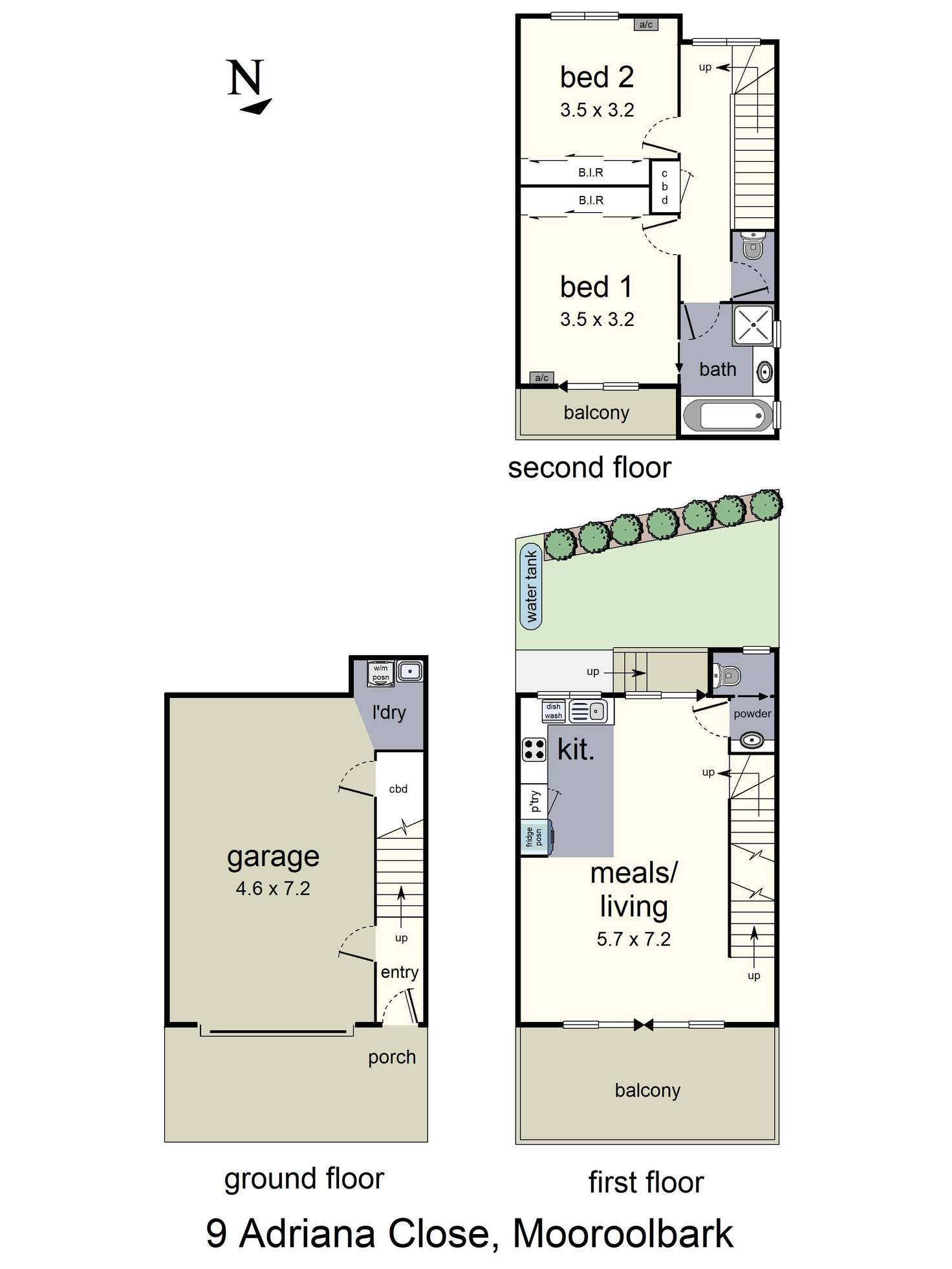 Floorplan of Homely townhouse listing, 9 Adriana Close, Mooroolbark VIC 3138