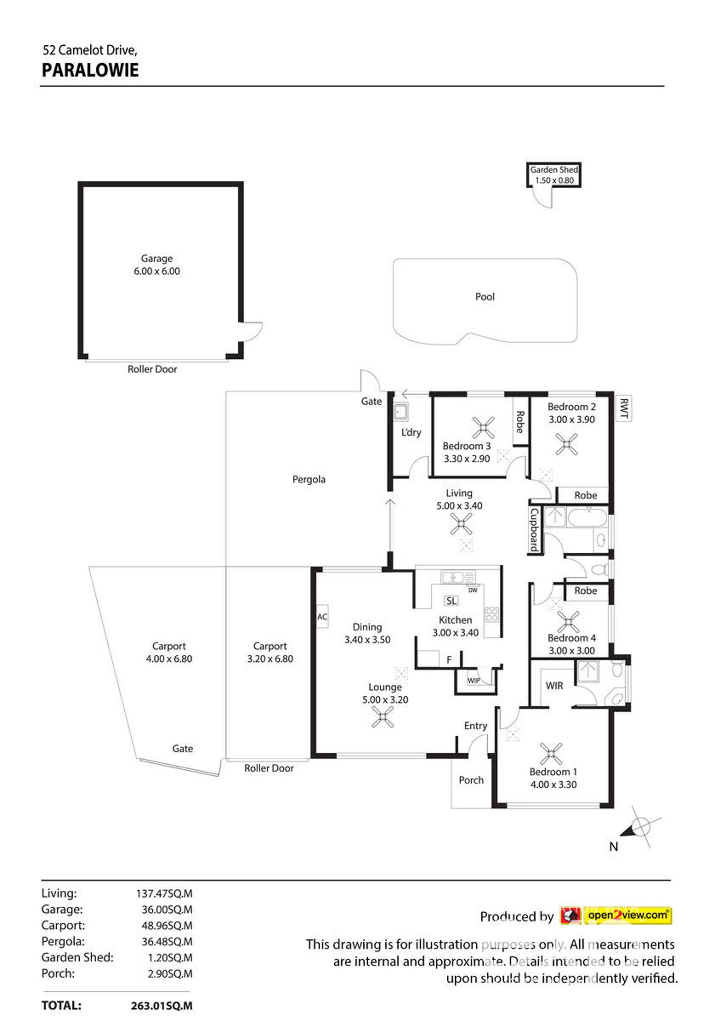 Floorplan of Homely house listing, 52 Camelot Drive, Paralowie SA 5108