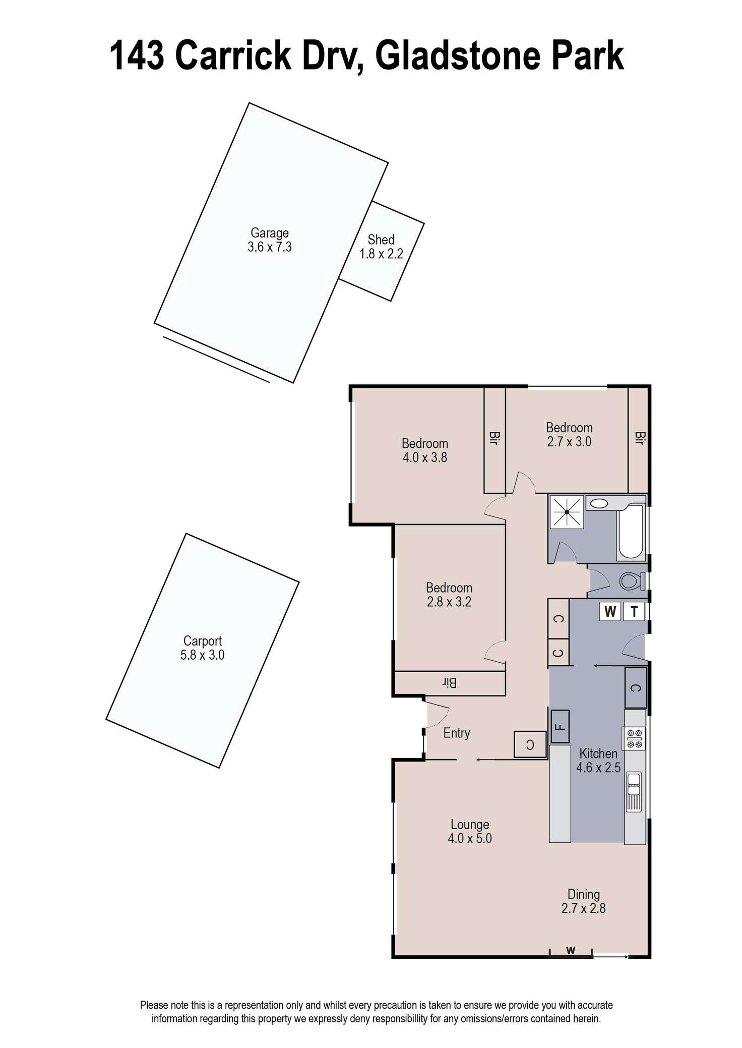 Floorplan of Homely house listing, 143 Carrick Drive, Gladstone Park VIC 3043