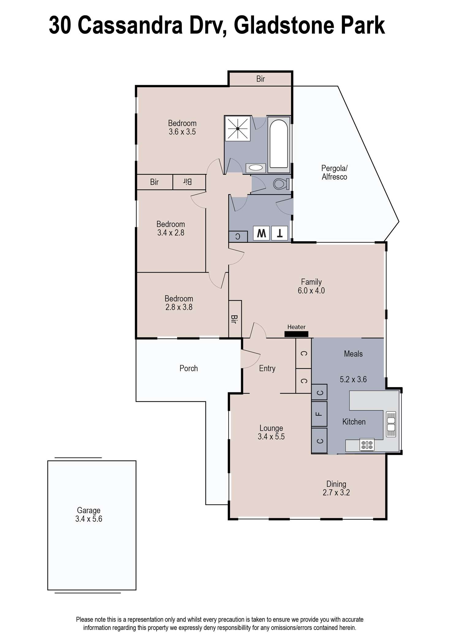 Floorplan of Homely house listing, 30 Cassandra Drive, Gladstone Park VIC 3043