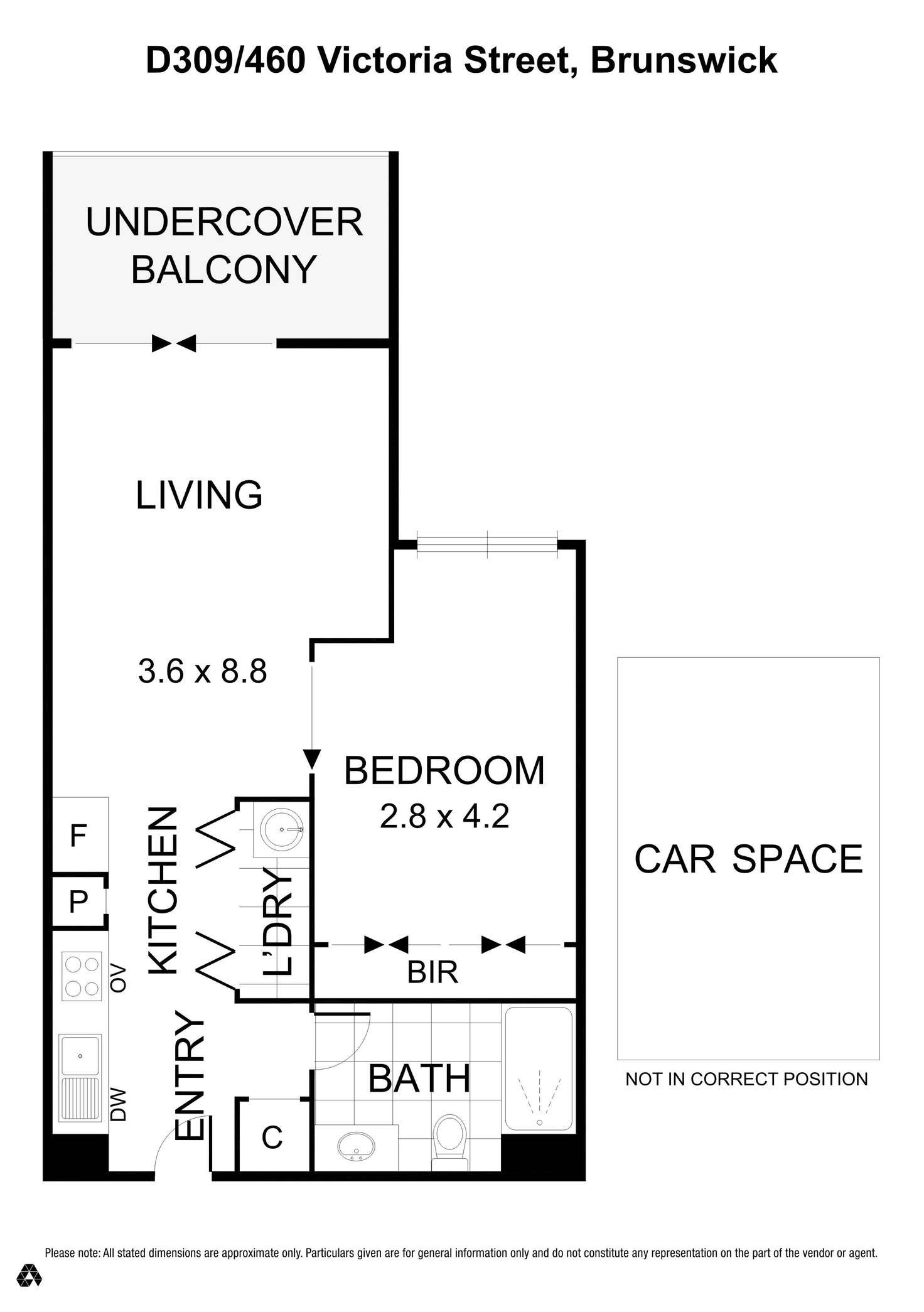 Floorplan of Homely apartment listing, D309/460 Victoria Street, Brunswick VIC 3056