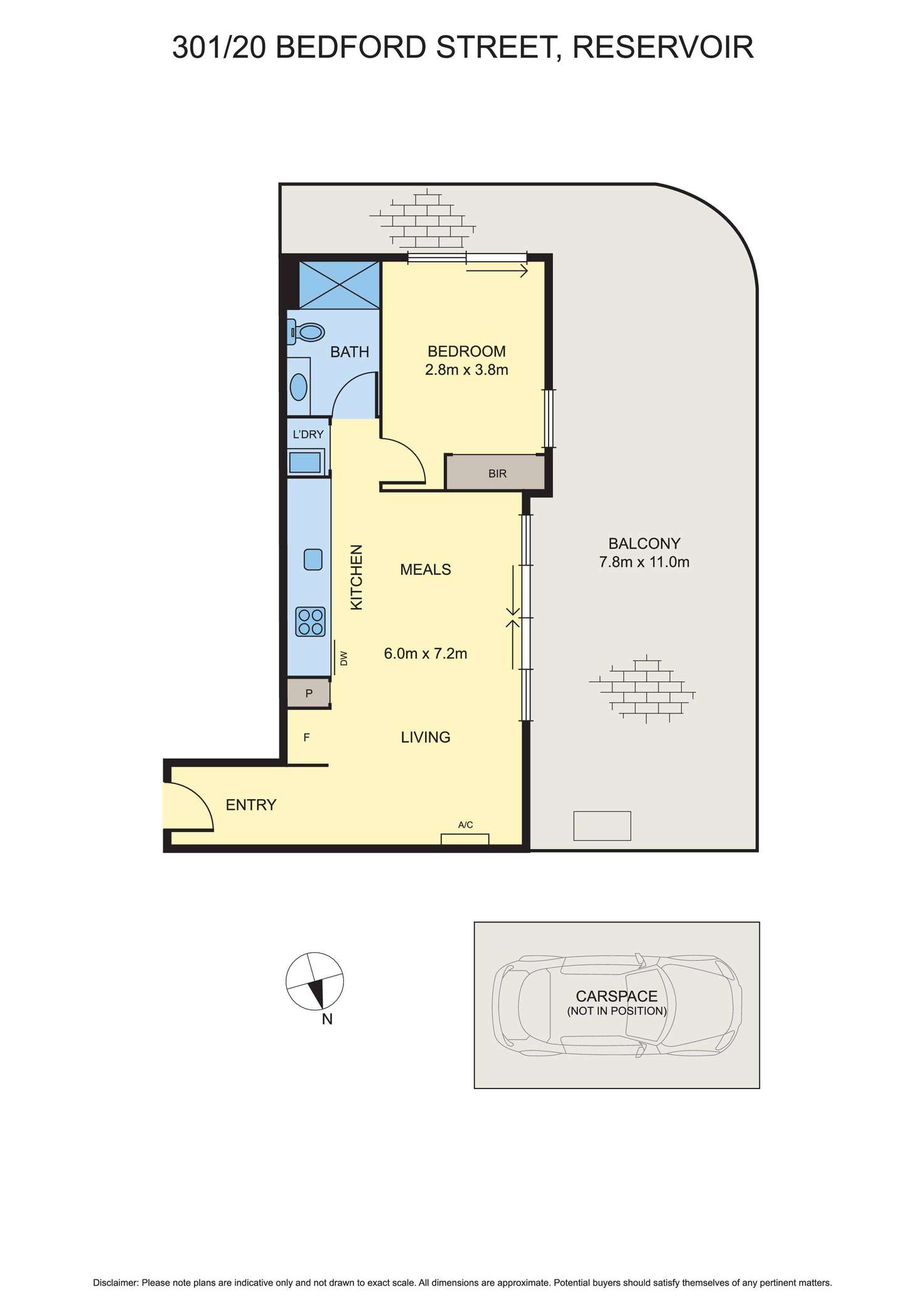 Floorplan of Homely apartment listing, 301/20 Bedford Street, Reservoir VIC 3073