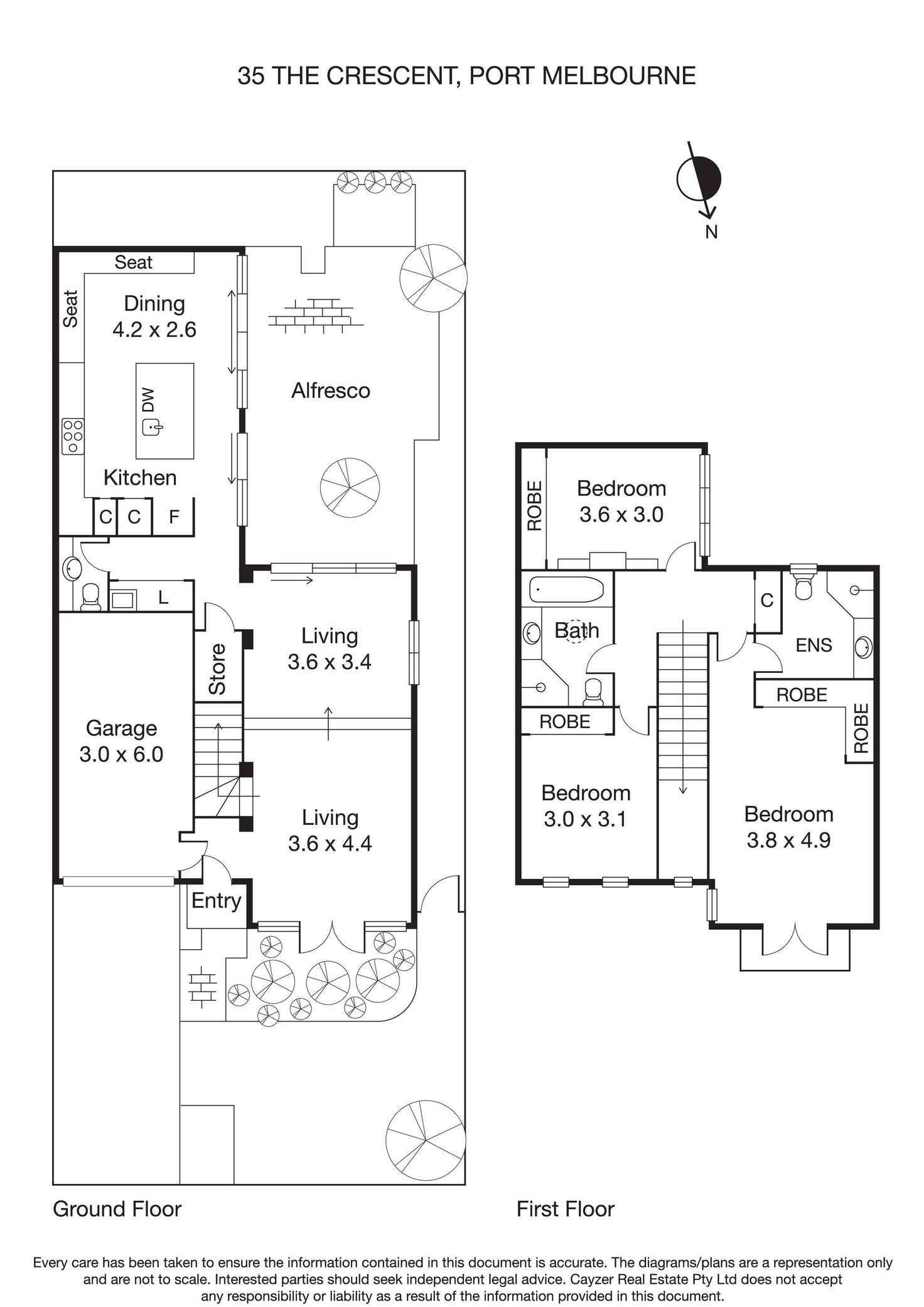 Floorplan of Homely house listing, 35 The Crescent, Port Melbourne VIC 3207