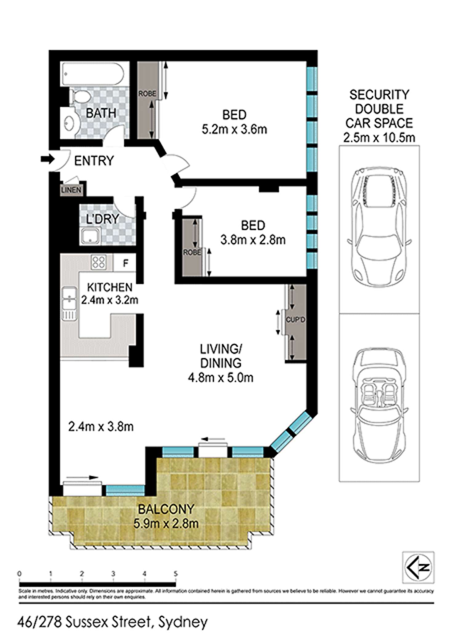 Floorplan of Homely apartment listing, Level 8/278 Sussex Street, Sydney NSW 2000
