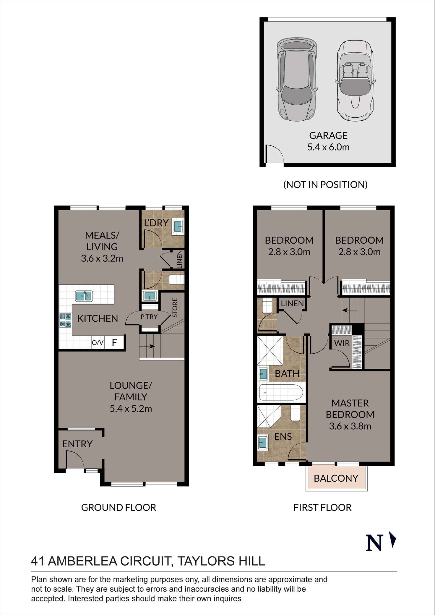 Floorplan of Homely townhouse listing, 41 Amberlea Circuit, Taylors Hill VIC 3037