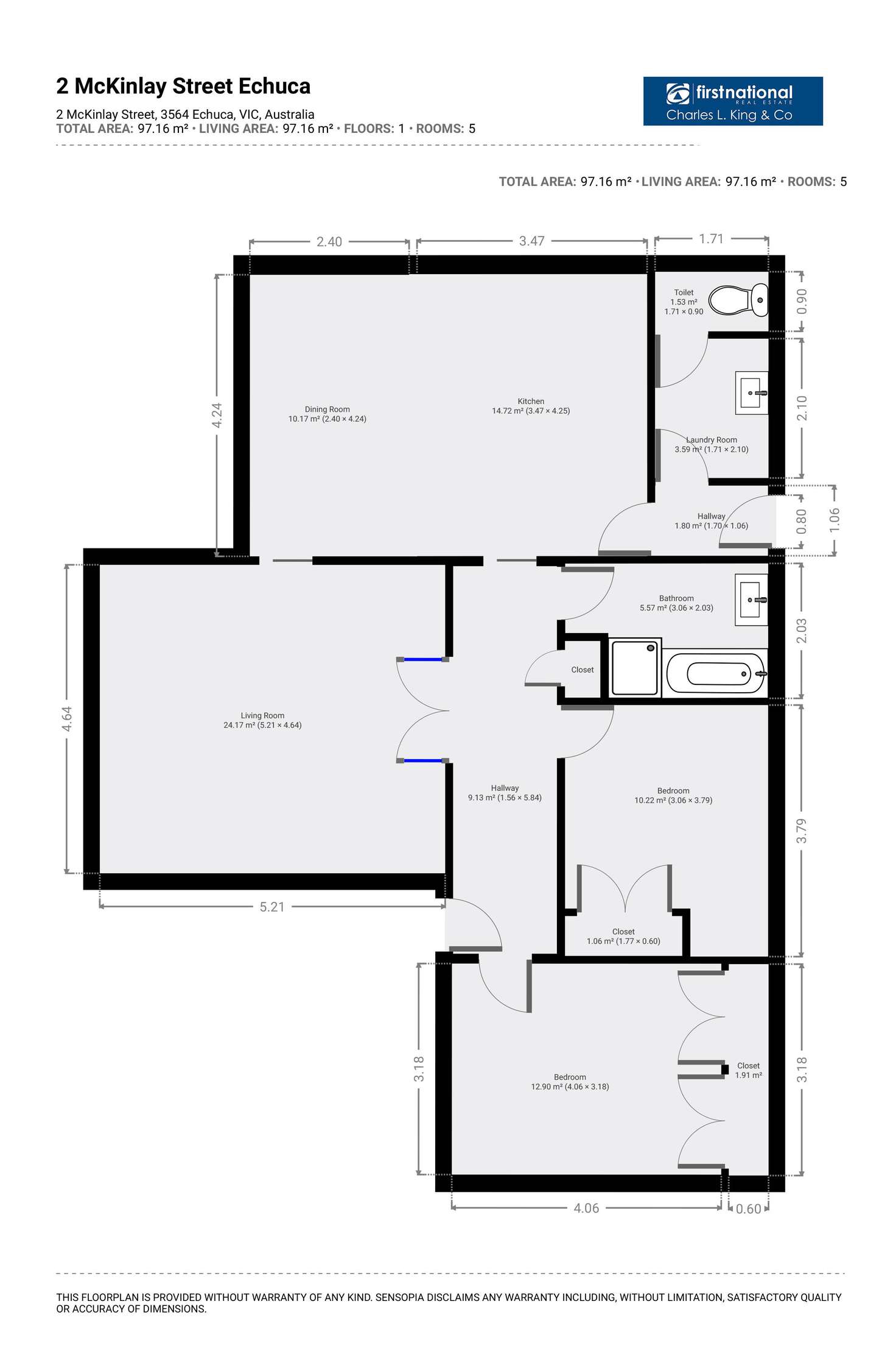Floorplan of Homely house listing, 2 McKinlay Street, Echuca VIC 3564