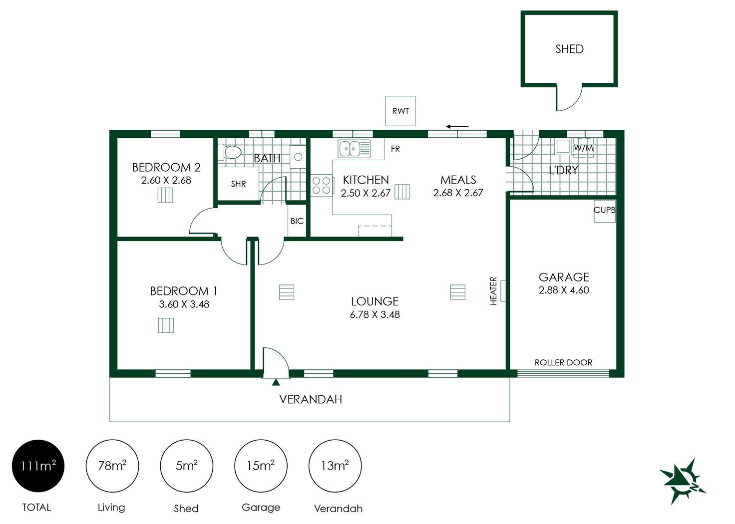 Floorplan of Homely unit listing, 1/12 Unkuala Avenue, Balhannah SA 5242