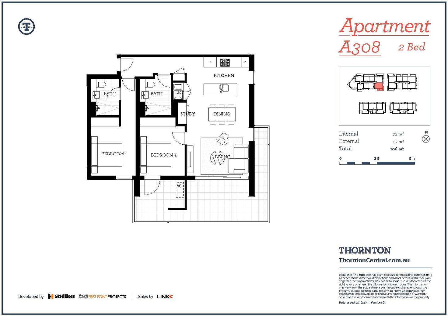 Floorplan of Homely apartment listing, 308/101A Lord Sheffield Circuit, Penrith NSW 2750