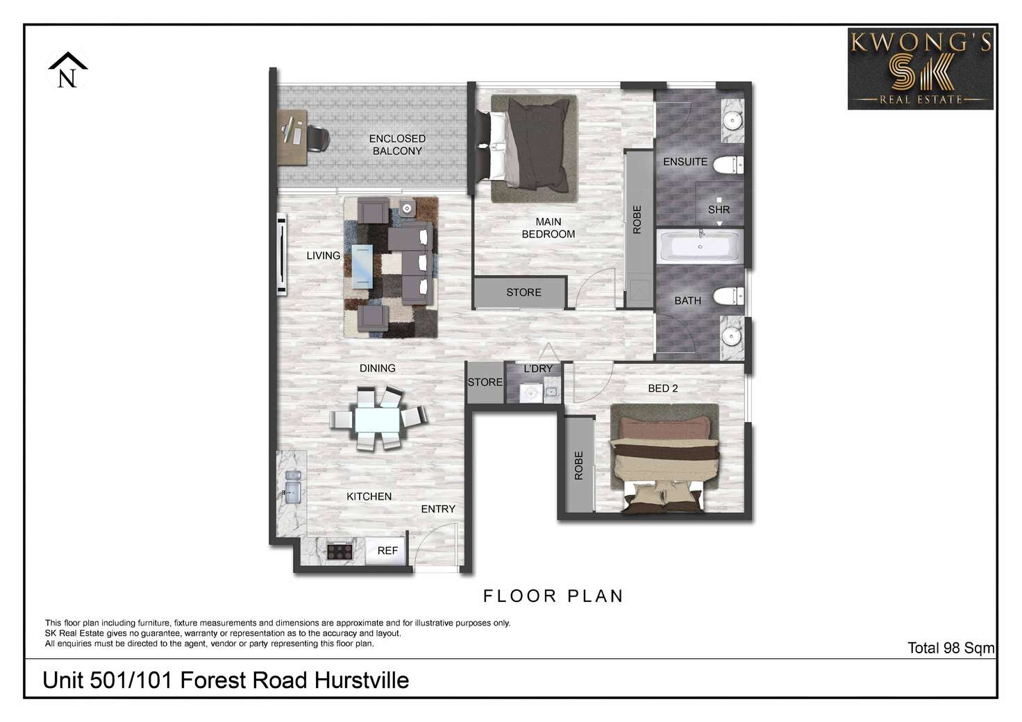 Floorplan of Homely apartment listing, 506/101 Forest Road, Hurstville NSW 2220