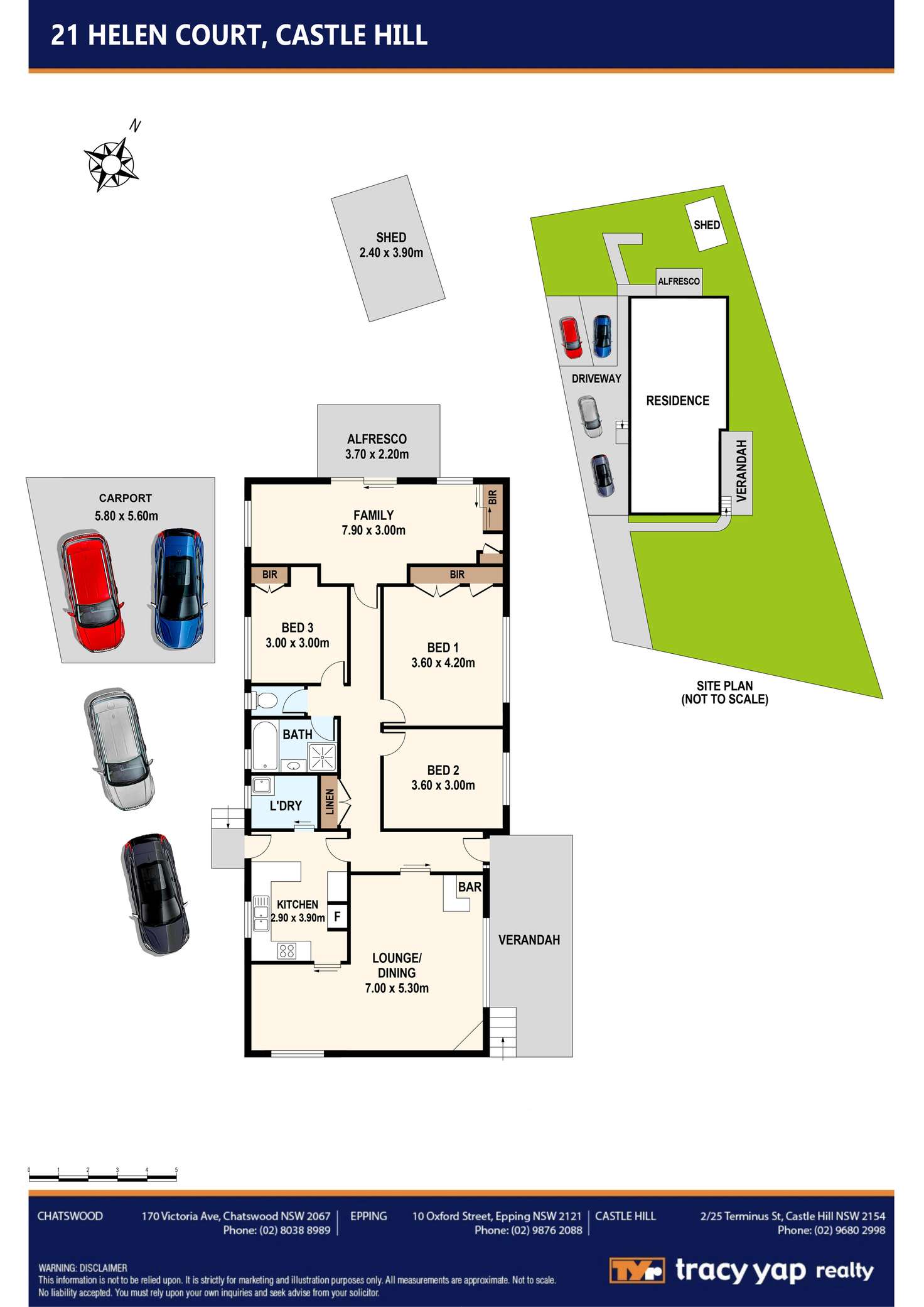 Floorplan of Homely house listing, 21 Helen Court, Castle Hill NSW 2154