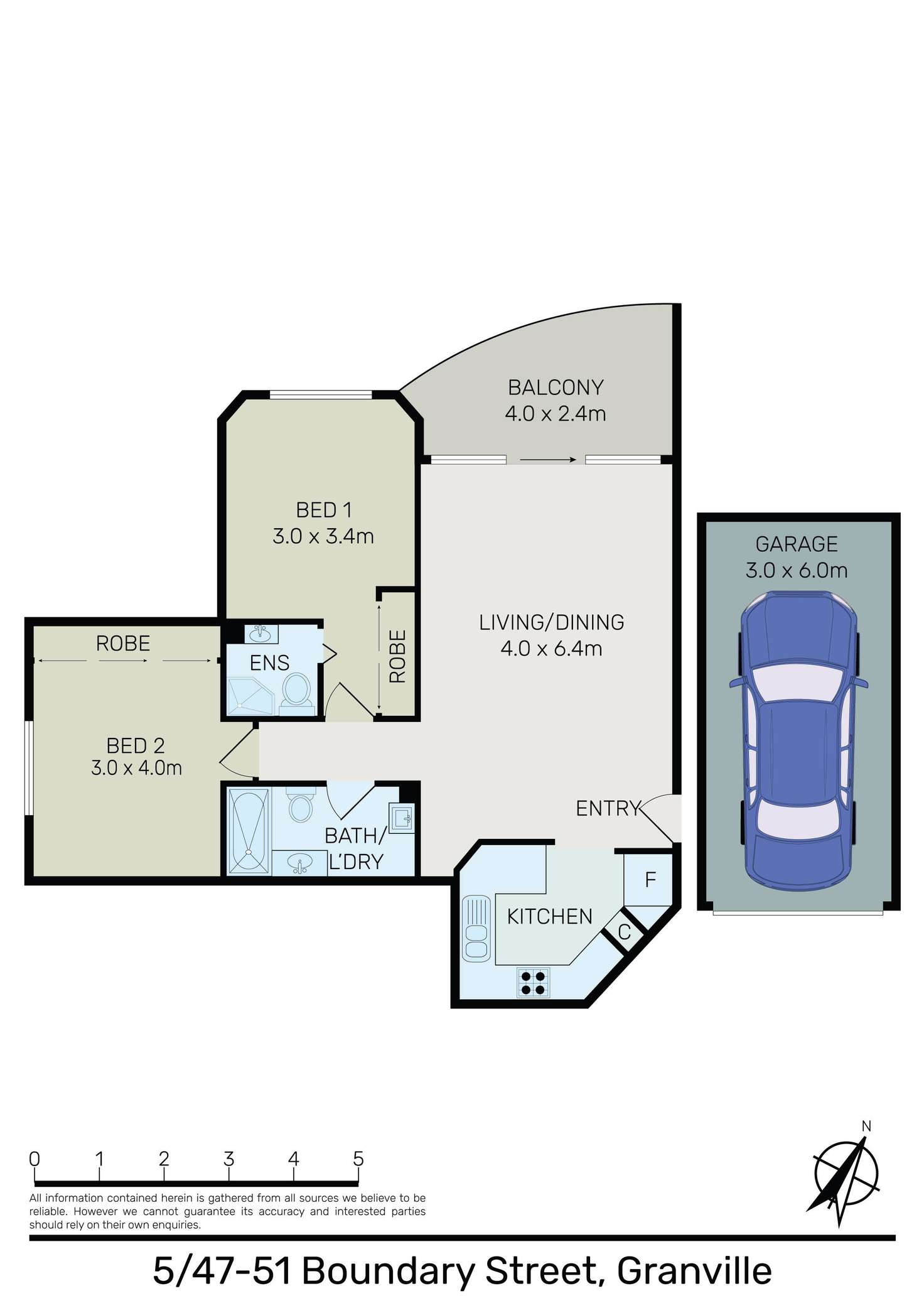Floorplan of Homely unit listing, 5/47-51 Boundary Street, Granville NSW 2142