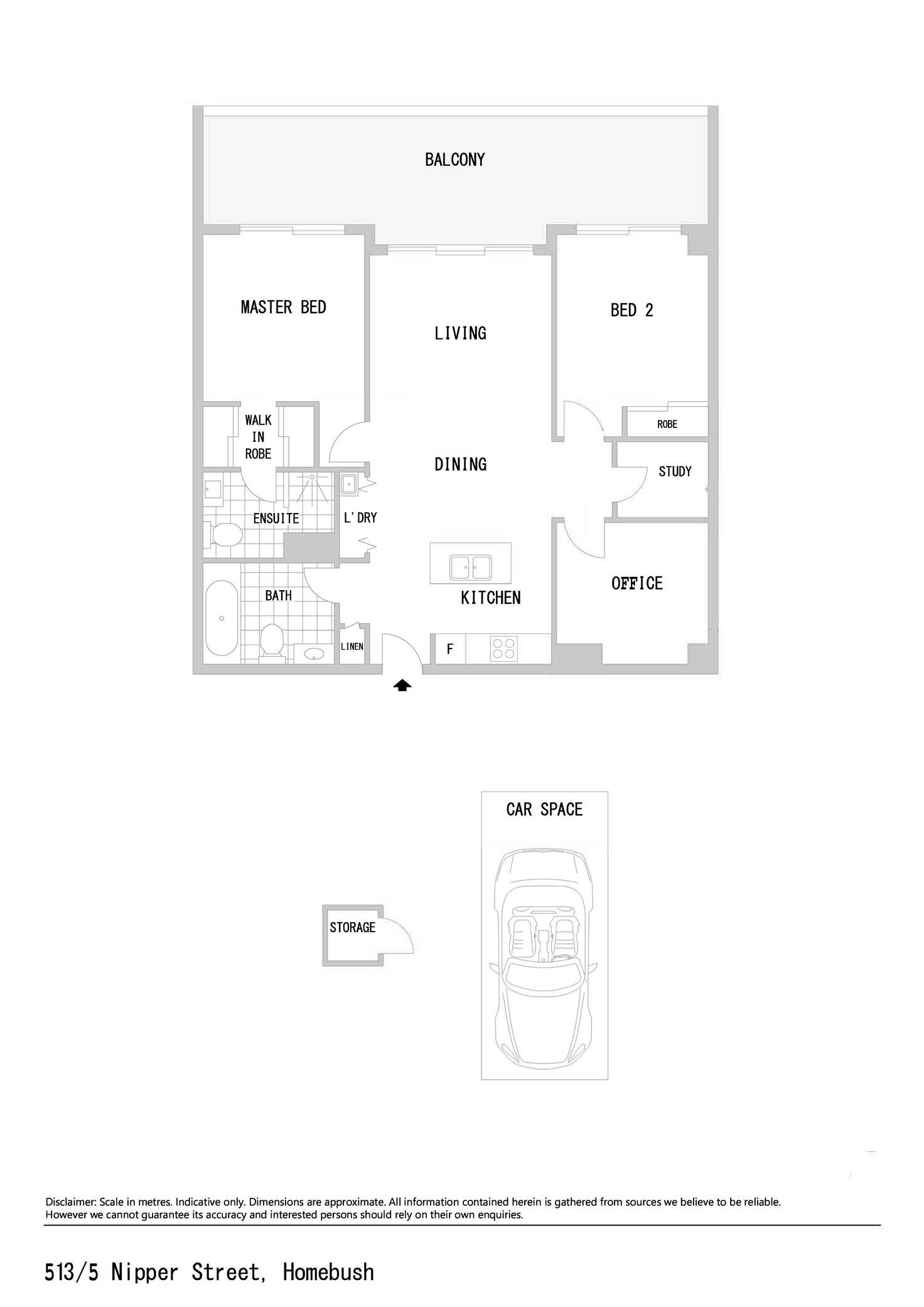 Floorplan of Homely apartment listing, 513/5 Nipper Street, Homebush NSW 2140