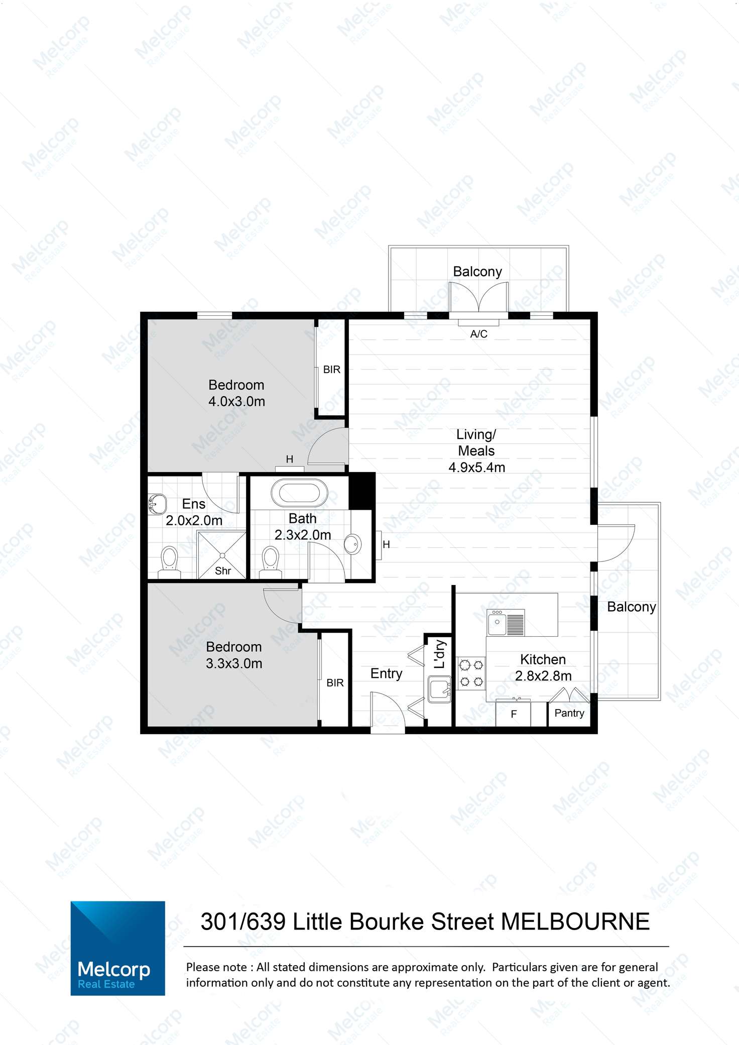 Floorplan of Homely apartment listing, 301/639 Little Bourke Street, Melbourne VIC 3000