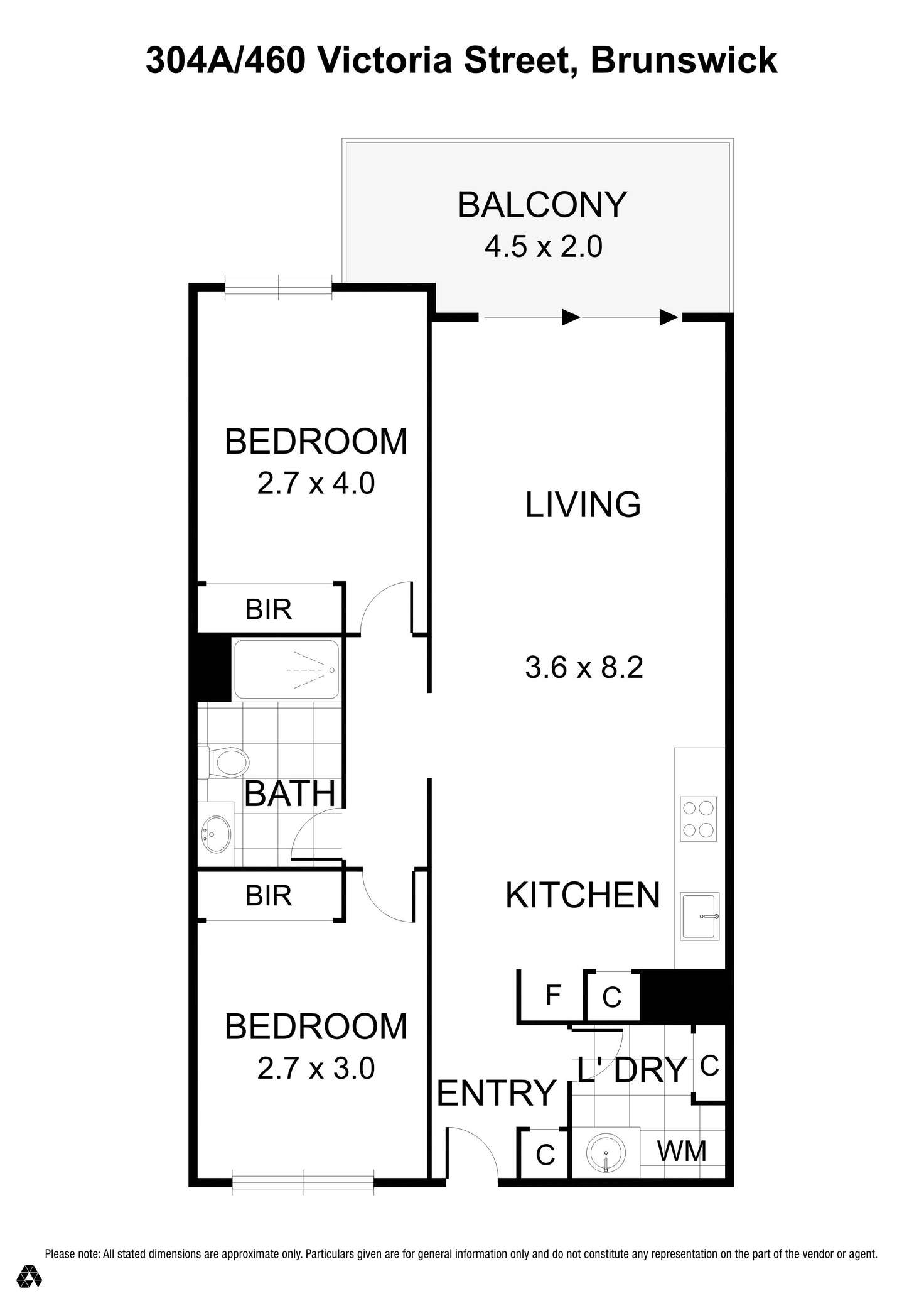 Floorplan of Homely apartment listing, 304A/460 Victoria Street, Brunswick VIC 3056