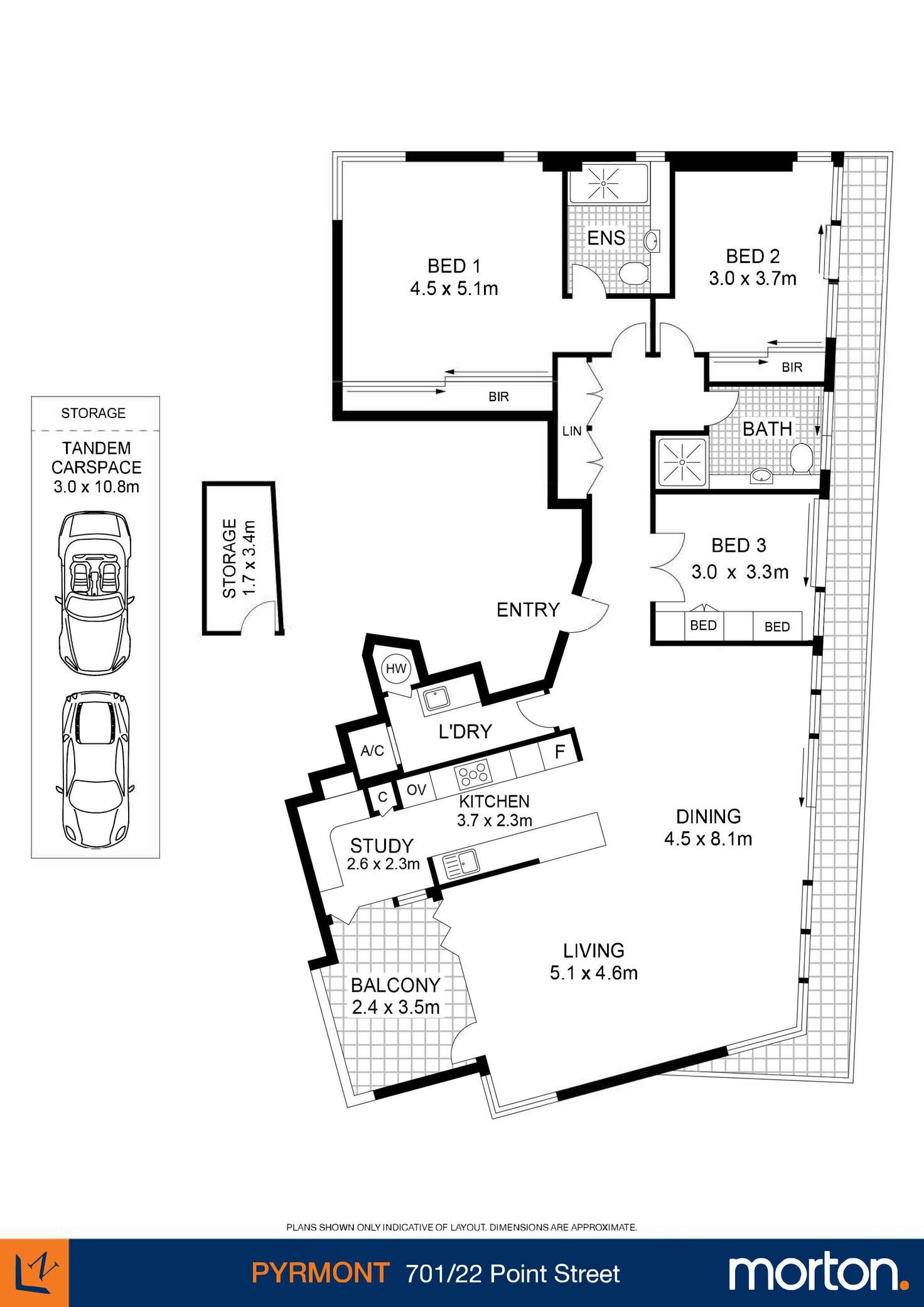 Floorplan of Homely apartment listing, 701/22 Point Street, Pyrmont NSW 2009