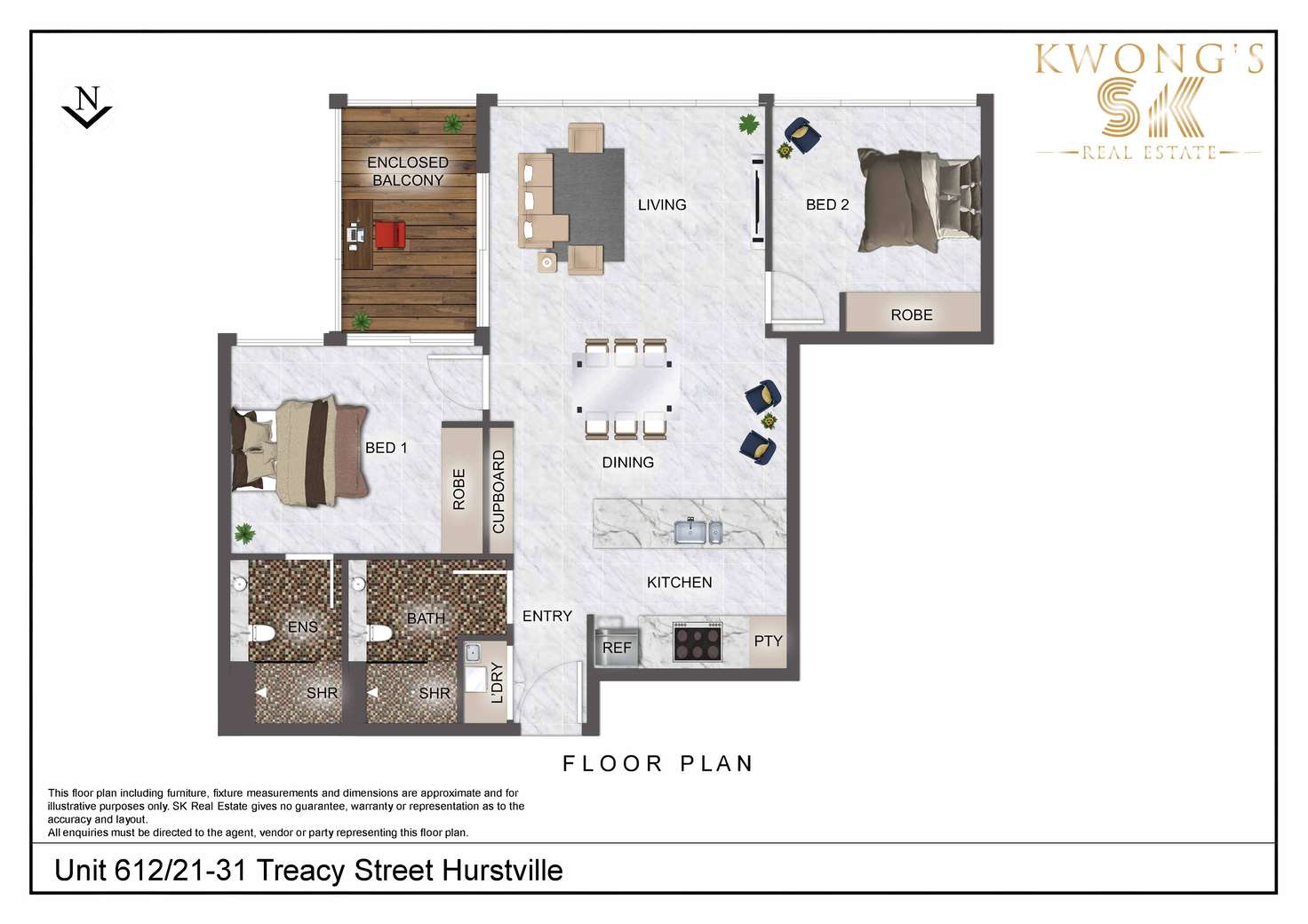 Floorplan of Homely apartment listing, 612/21 Treacy Street, Hurstville NSW 2220