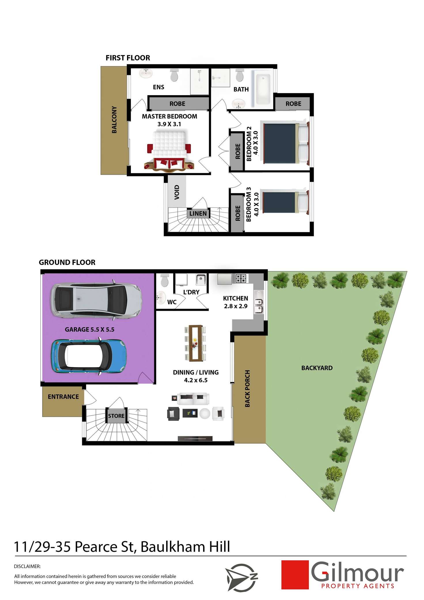 Floorplan of Homely townhouse listing, 11/29-35 Pearce Street, Baulkham Hills NSW 2153