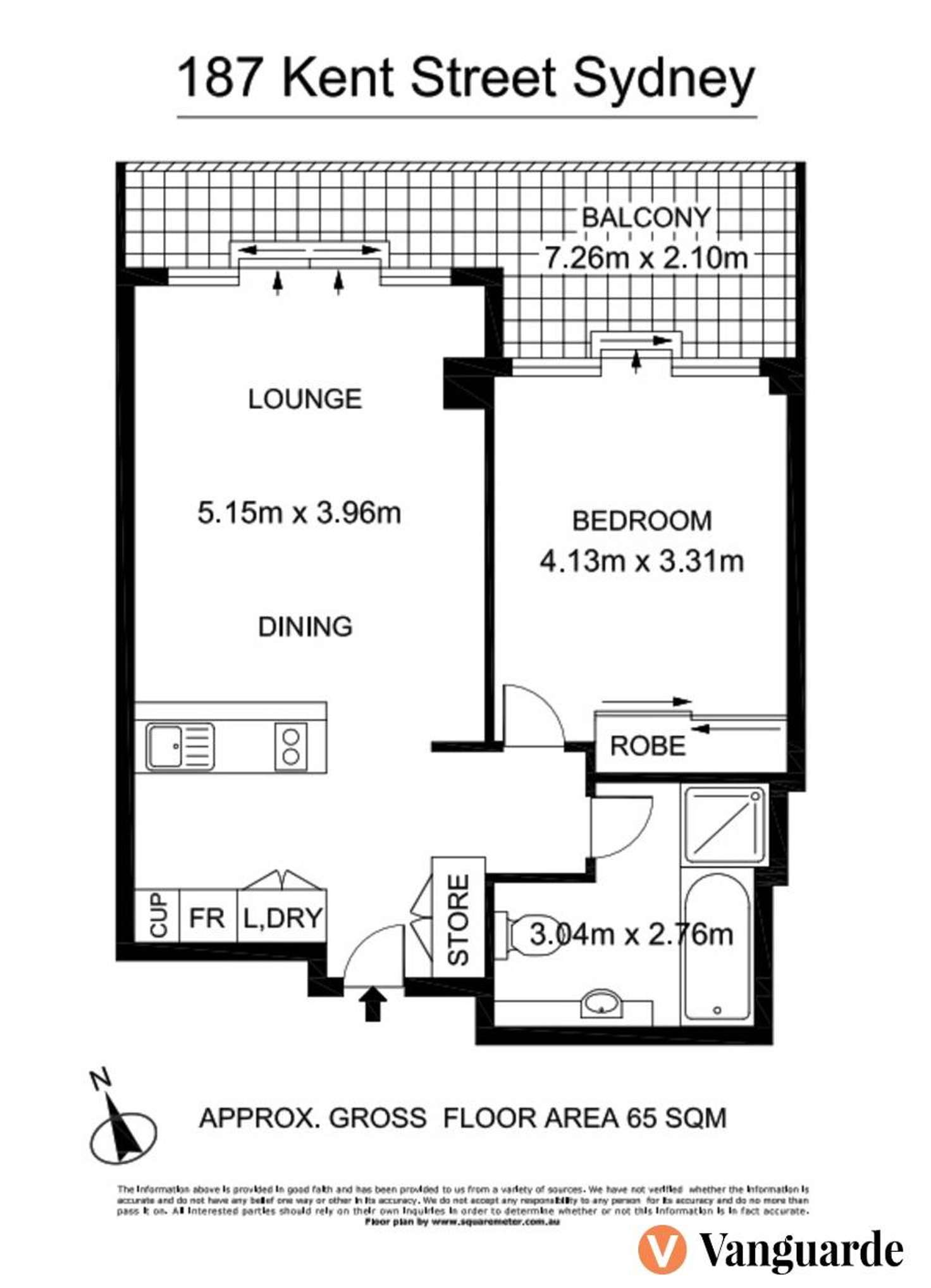 Floorplan of Homely unit listing, 187 Kent Street, Sydney NSW 2000