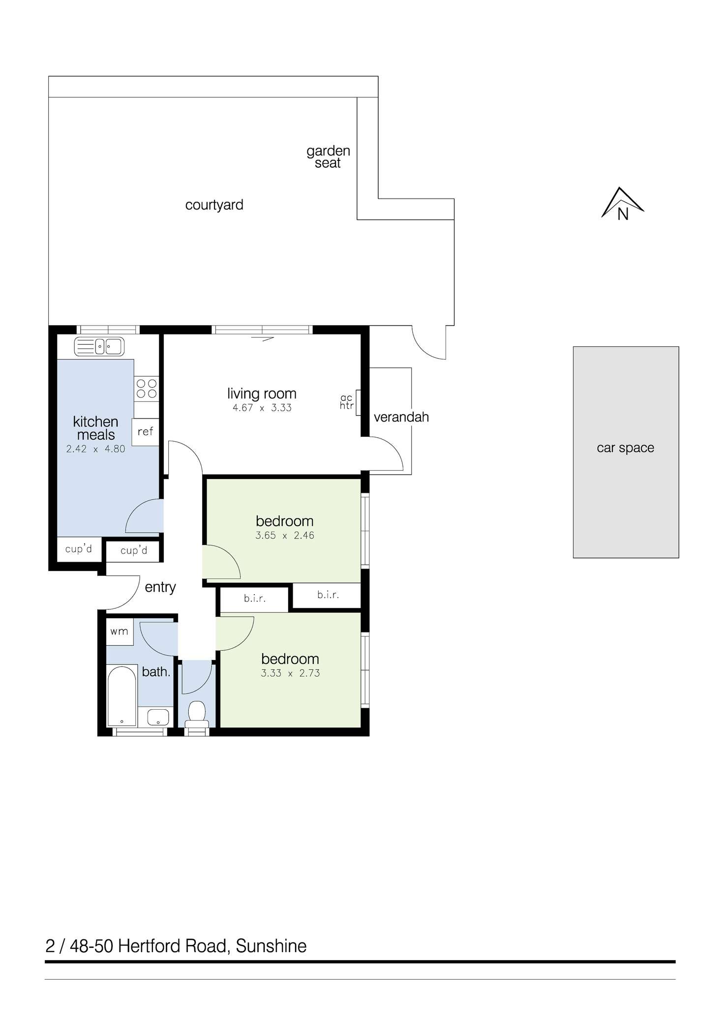 Floorplan of Homely apartment listing, 2/48-50 Hertford Road, Sunshine VIC 3020