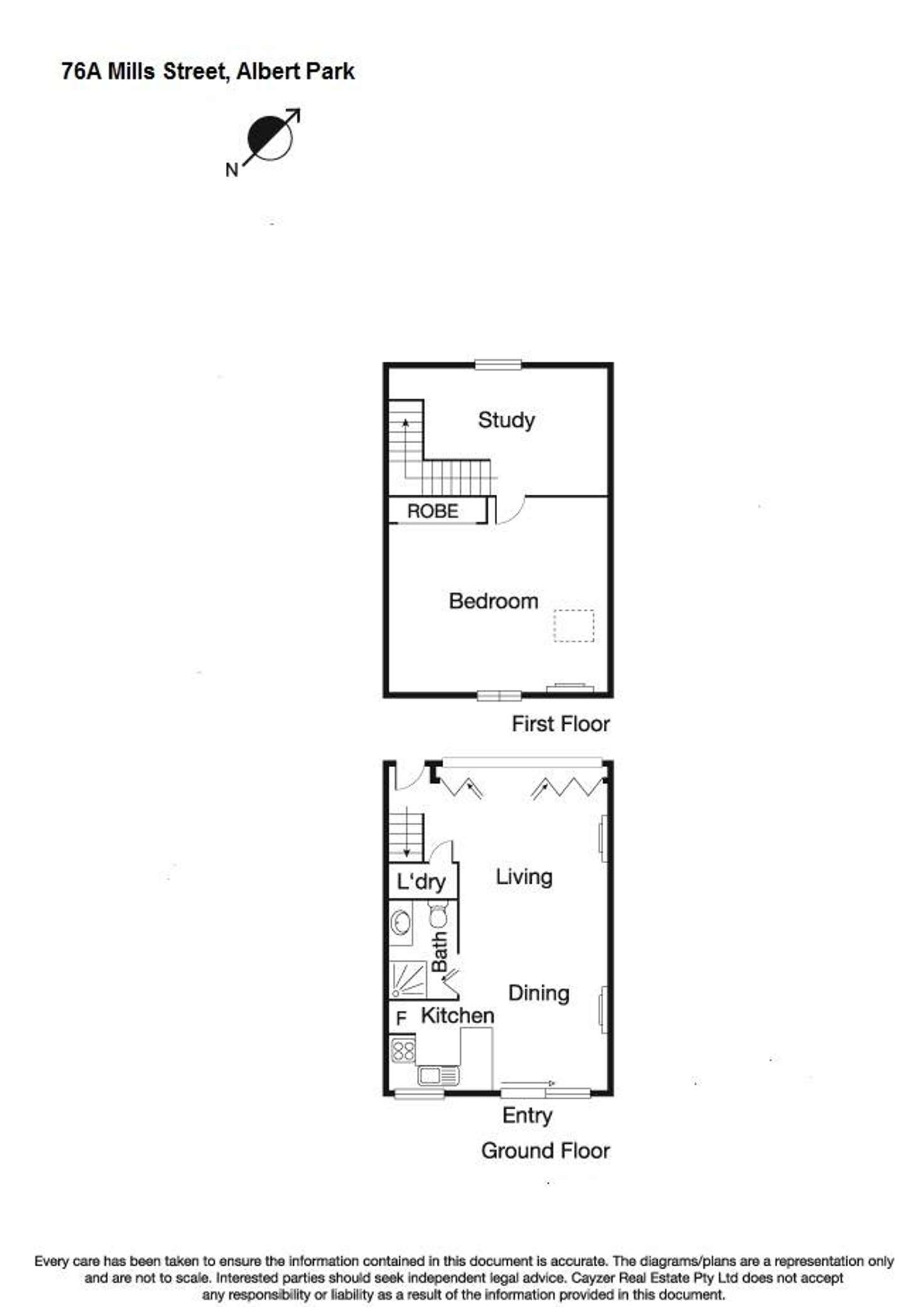 Floorplan of Homely apartment listing, 76A Mills Street, Albert Park VIC 3206
