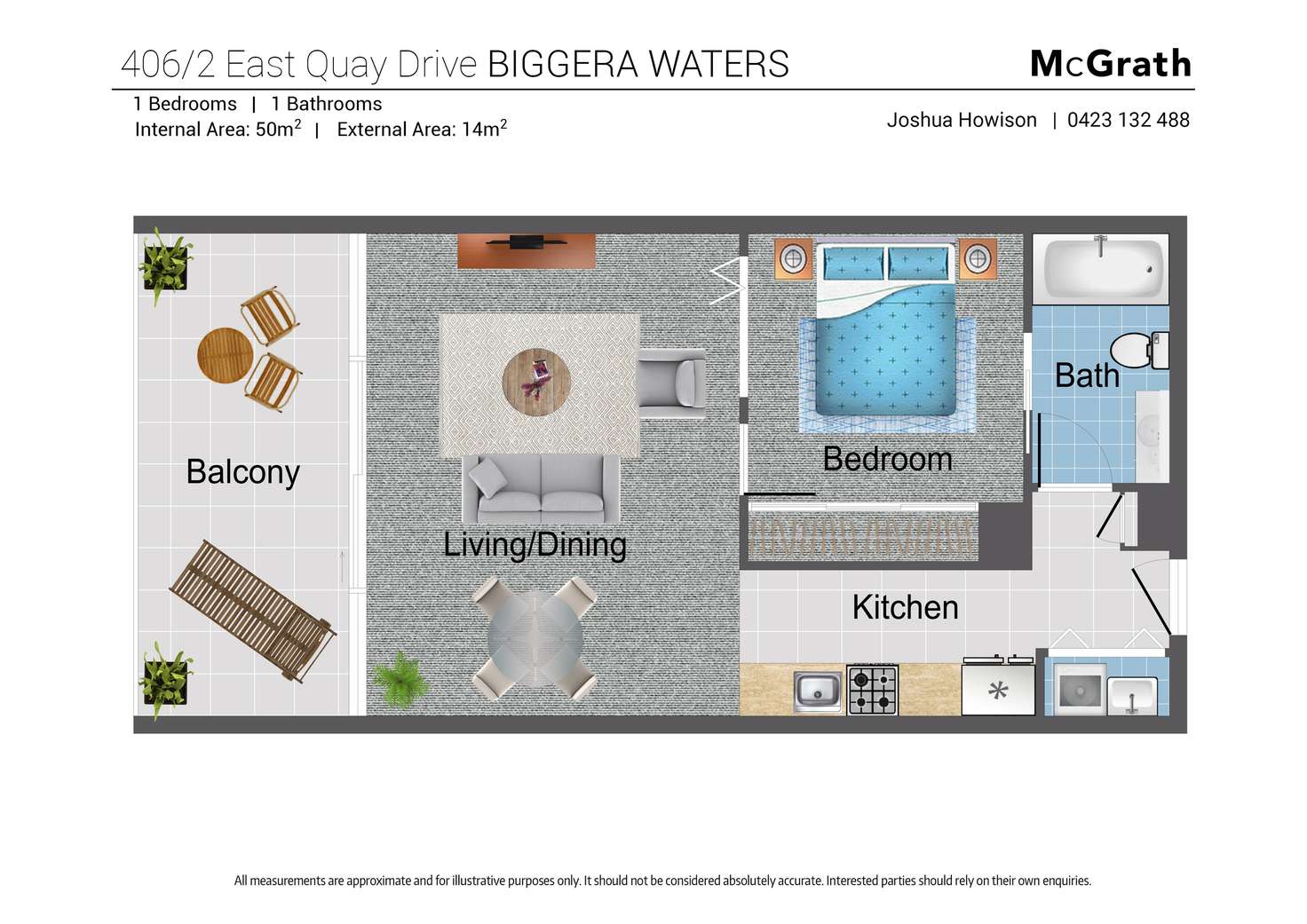 Floorplan of Homely unit listing, 406/2 East Quay Drive, Biggera Waters QLD 4216