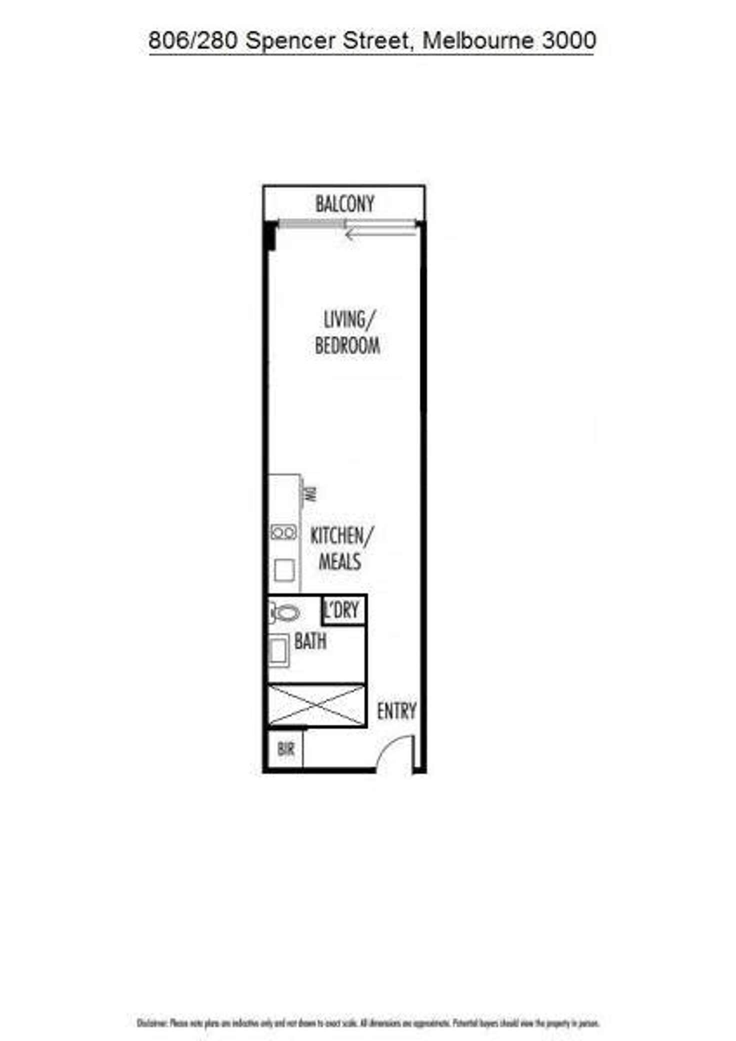 Floorplan of Homely apartment listing, 806/280 Spencer Street, Melbourne VIC 3000