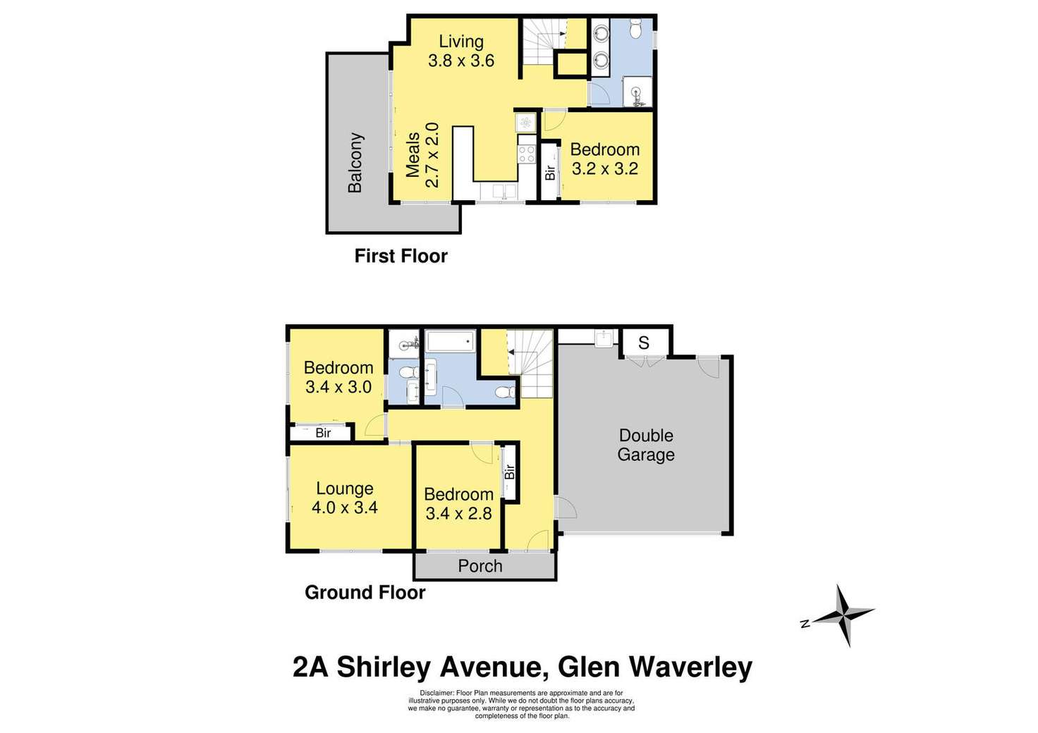 Floorplan of Homely townhouse listing, 2A Shirley Avenue, Glen Waverley VIC 3150