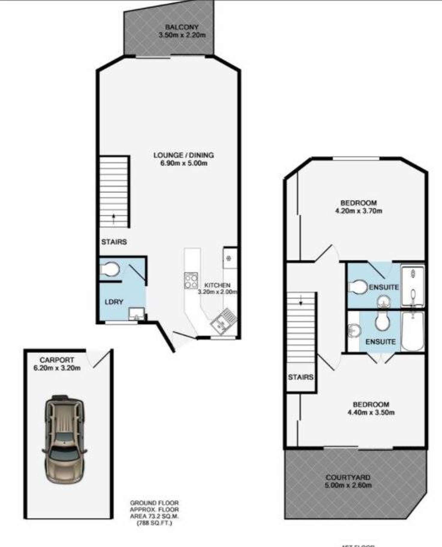 Floorplan of Homely townhouse listing, 14/4 Cowlishaw Street, Bowen Hills QLD 4006