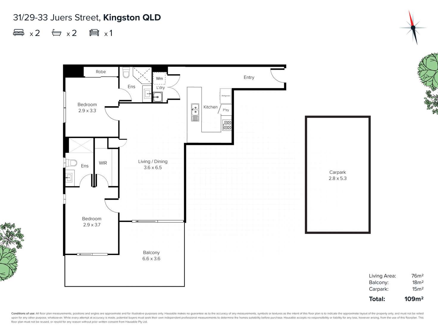 Floorplan of Homely apartment listing, Level 1/31/29-33 Juers Street, Kingston QLD 4114