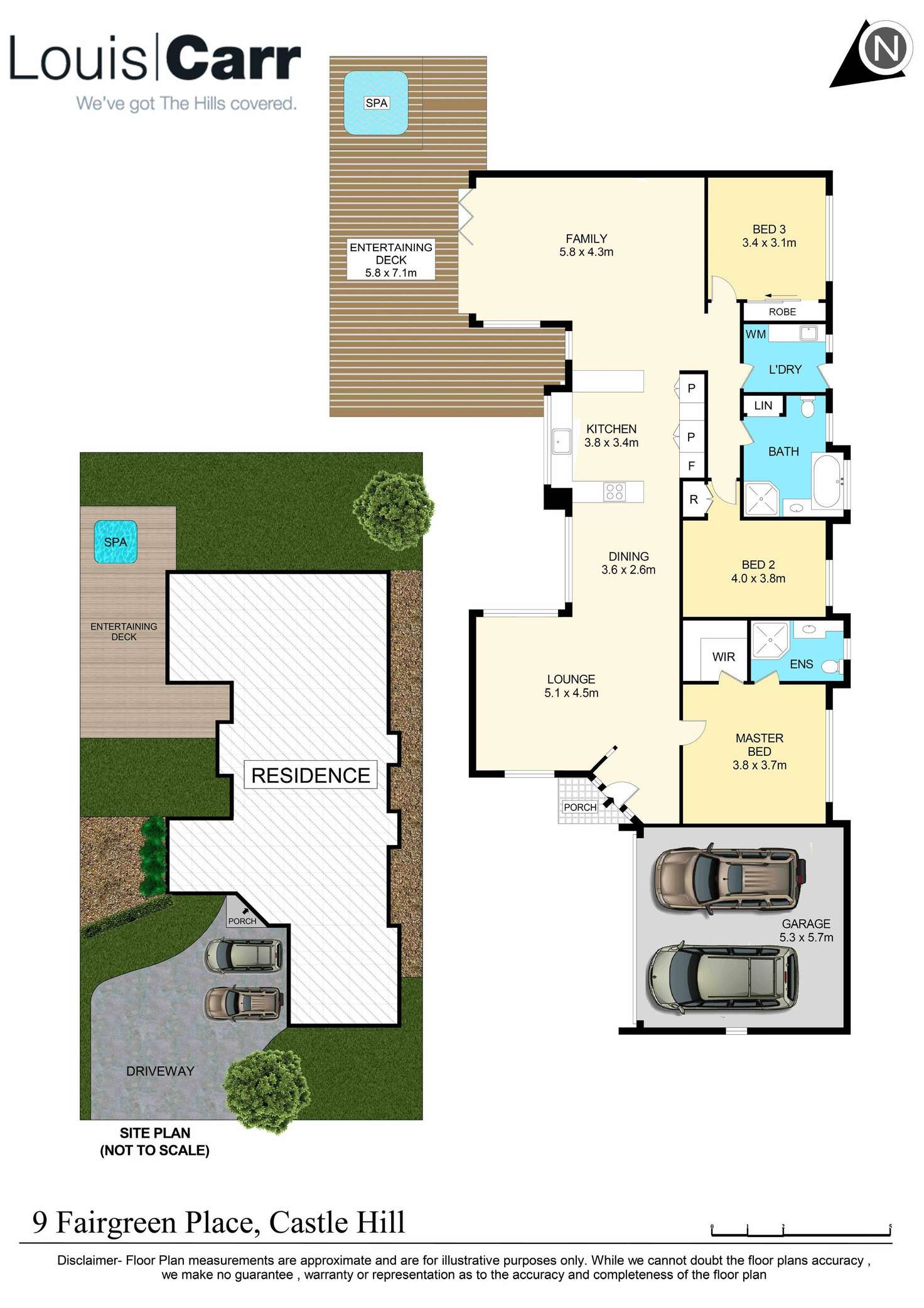 Floorplan of Homely house listing, 9 Fairgreen Place, Castle Hill NSW 2154