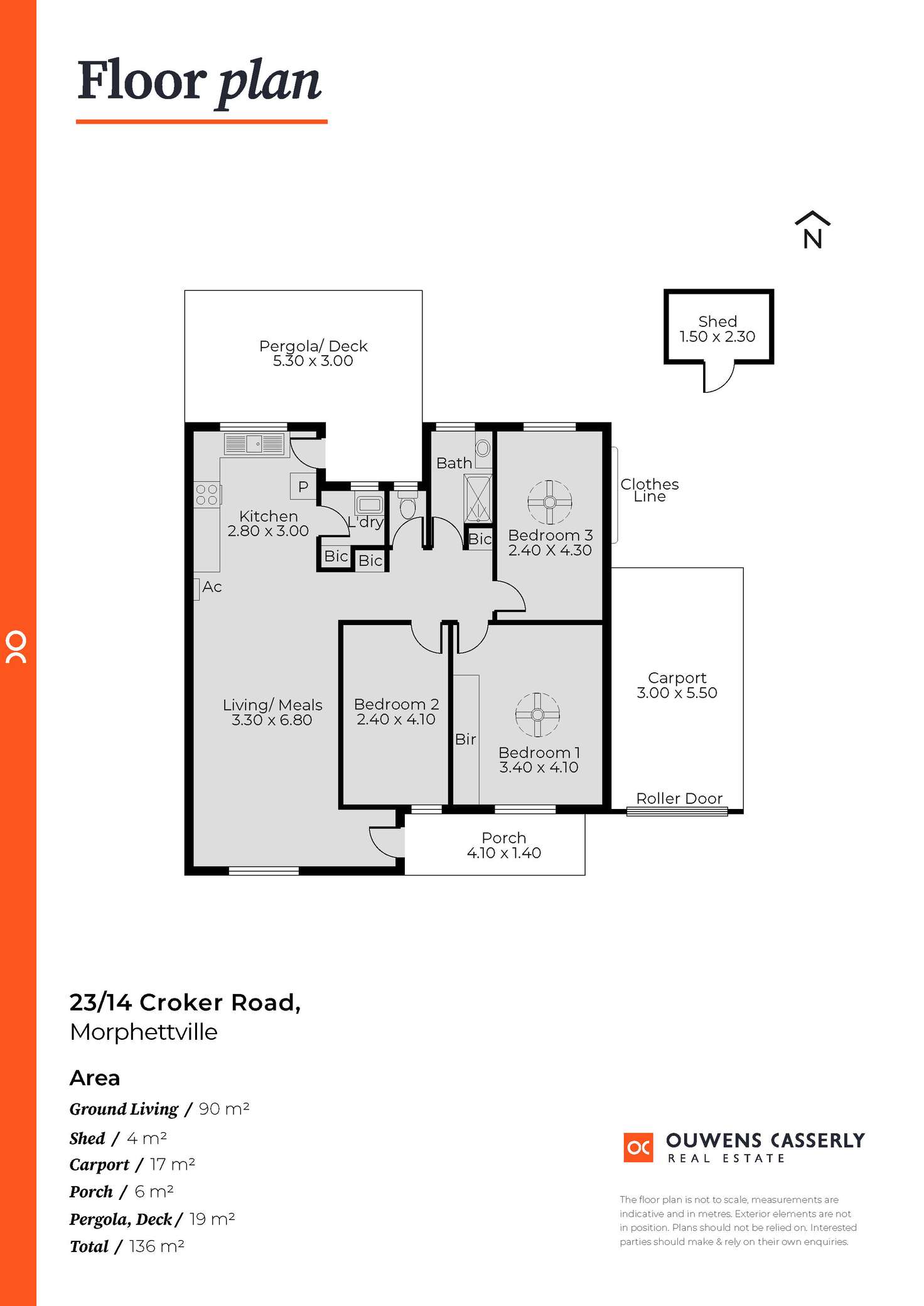 Floorplan of Homely unit listing, 23/14 Croker Road, Morphettville SA 5043