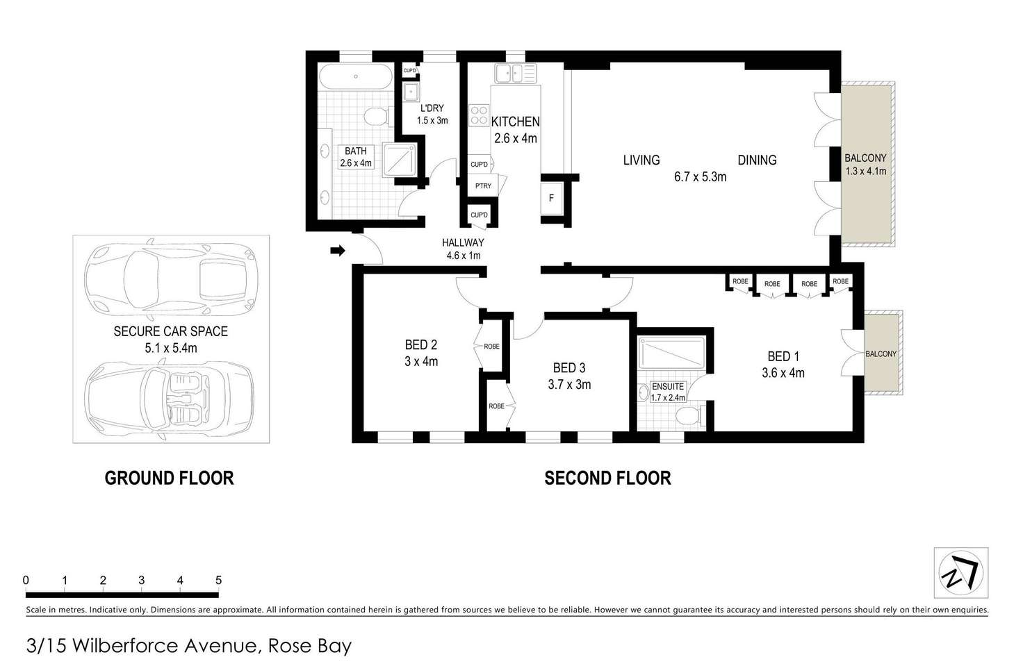 Floorplan of Homely apartment listing, 3/15 Wilberforce Avenue, Rose Bay NSW 2029