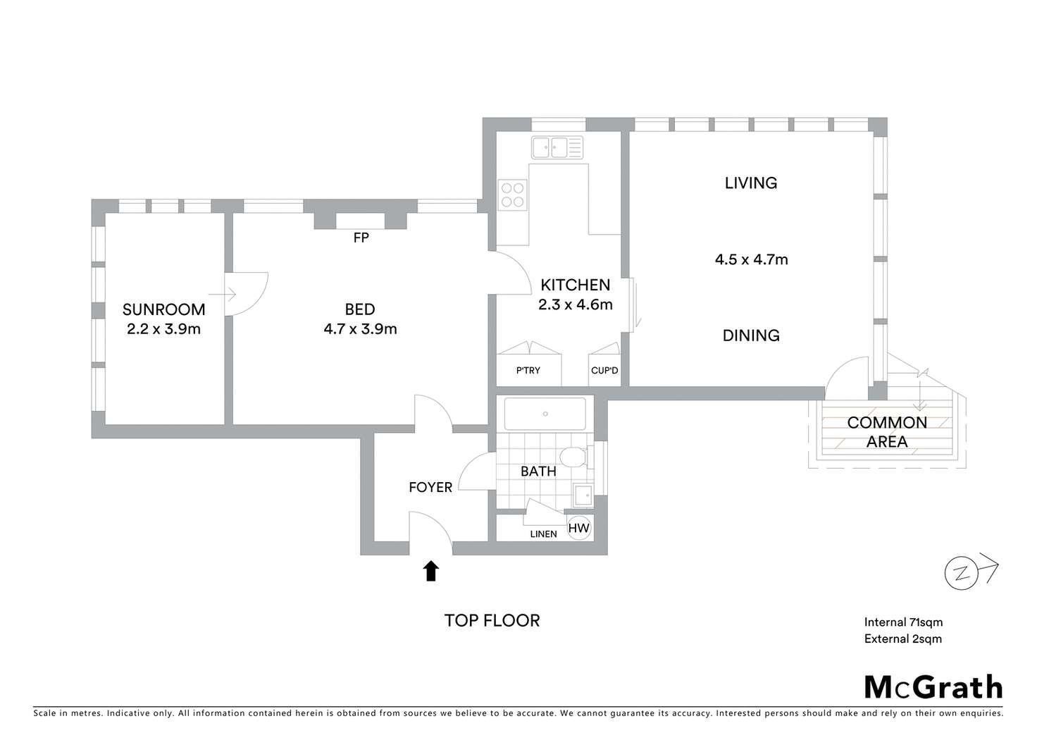 Floorplan of Homely unit listing, 4/13 Werambie Street, Hunters Hill NSW 2110