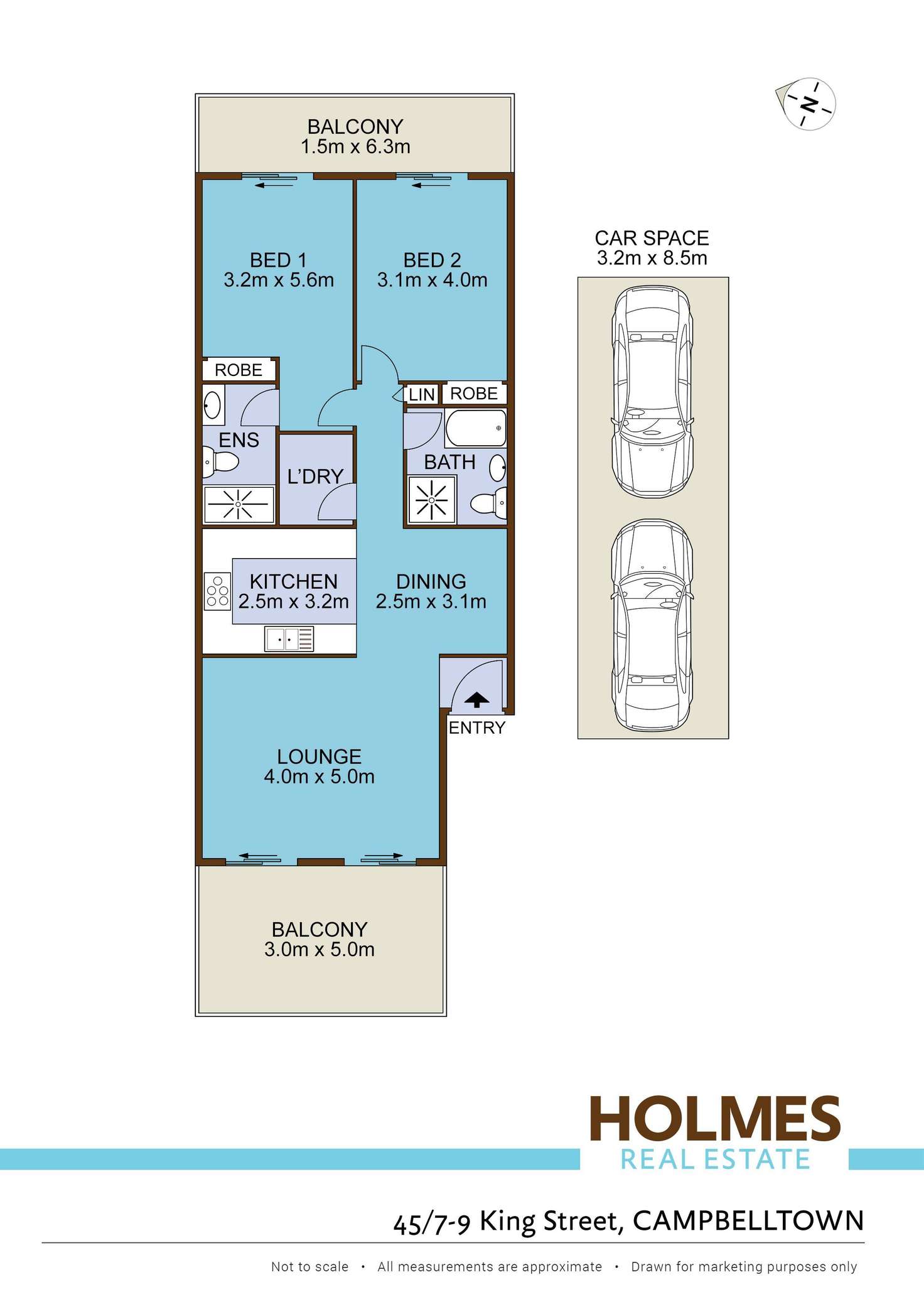 Floorplan of Homely apartment listing, 45/7-9 King Street, Campbelltown NSW 2560