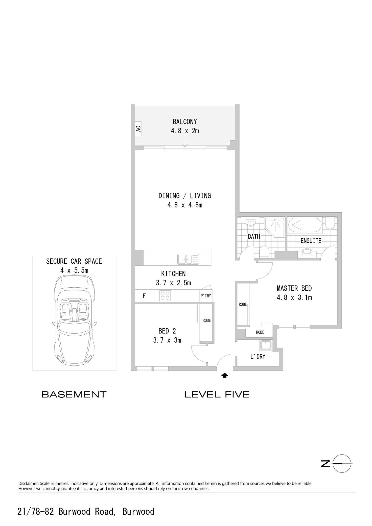 Floorplan of Homely apartment listing, 21/78-82 Burwood Road, Burwood NSW 2134