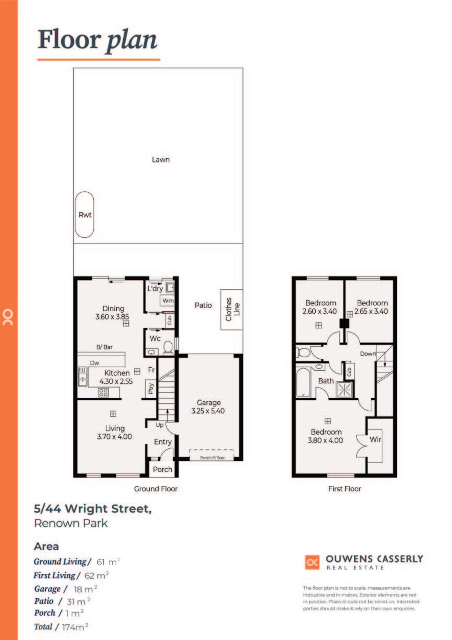 Floorplan of Homely townhouse listing, 5/44 Wright Street, Renown Park SA 5008