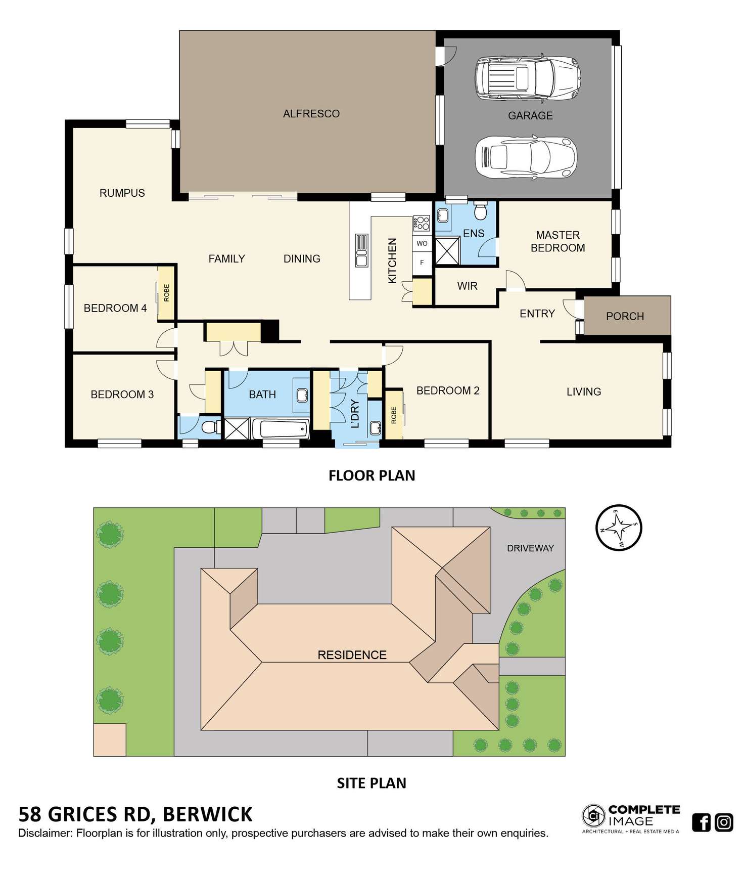 Floorplan of Homely house listing, 58 Grices Road, Berwick VIC 3806