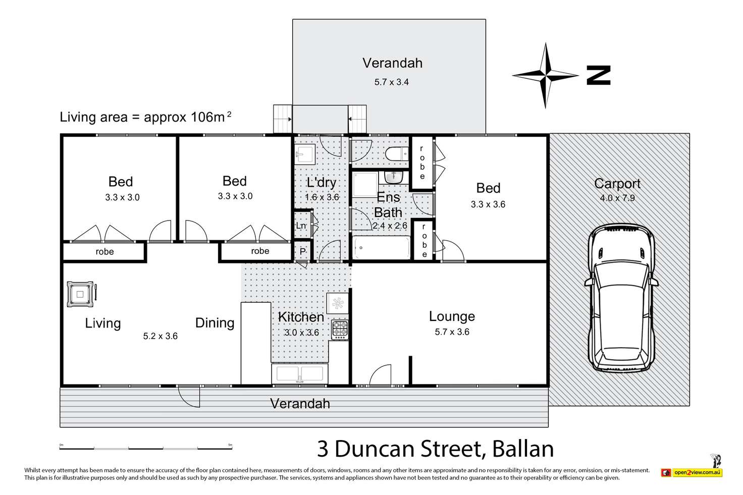 Floorplan of Homely house listing, 3 Duncan Street, Ballan VIC 3342