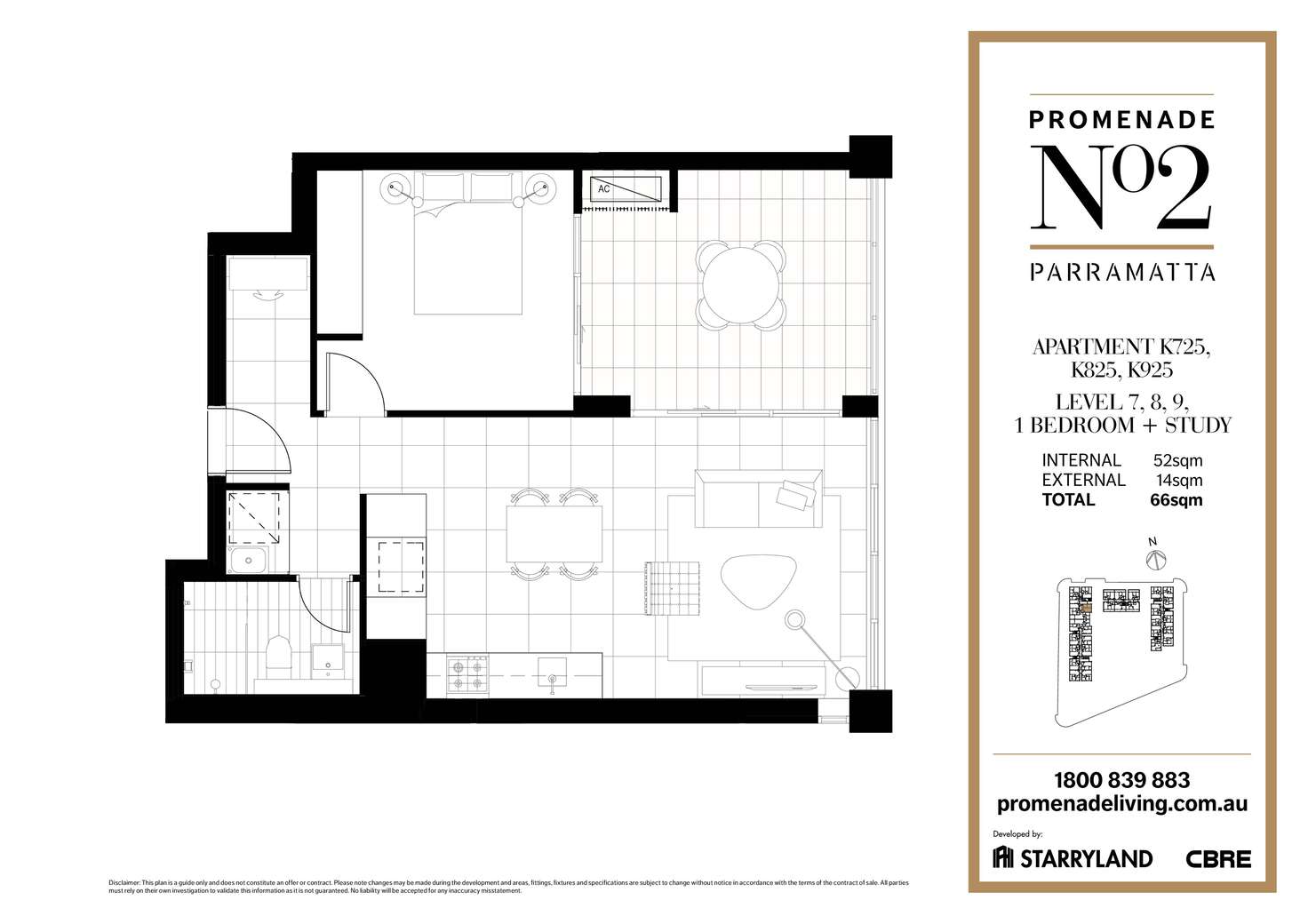 Floorplan of Homely apartment listing, Level 9/K925/2 Morton Street, Parramatta NSW 2150