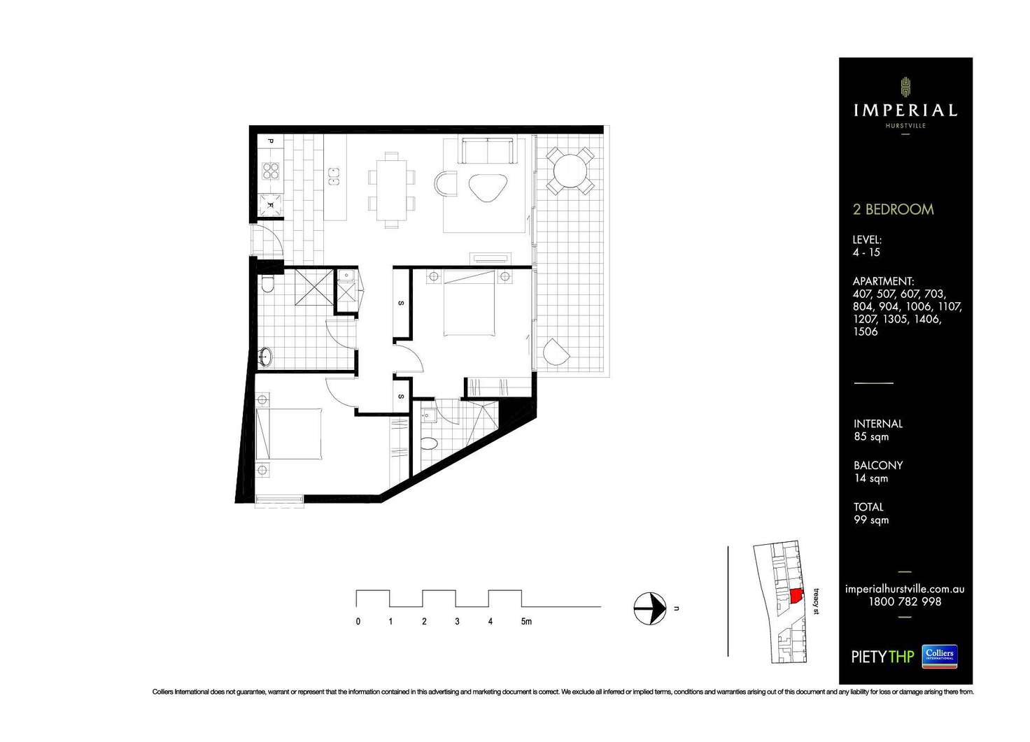 Floorplan of Homely apartment listing, 507/23-31 Treacy Street, Hurstville NSW 2220