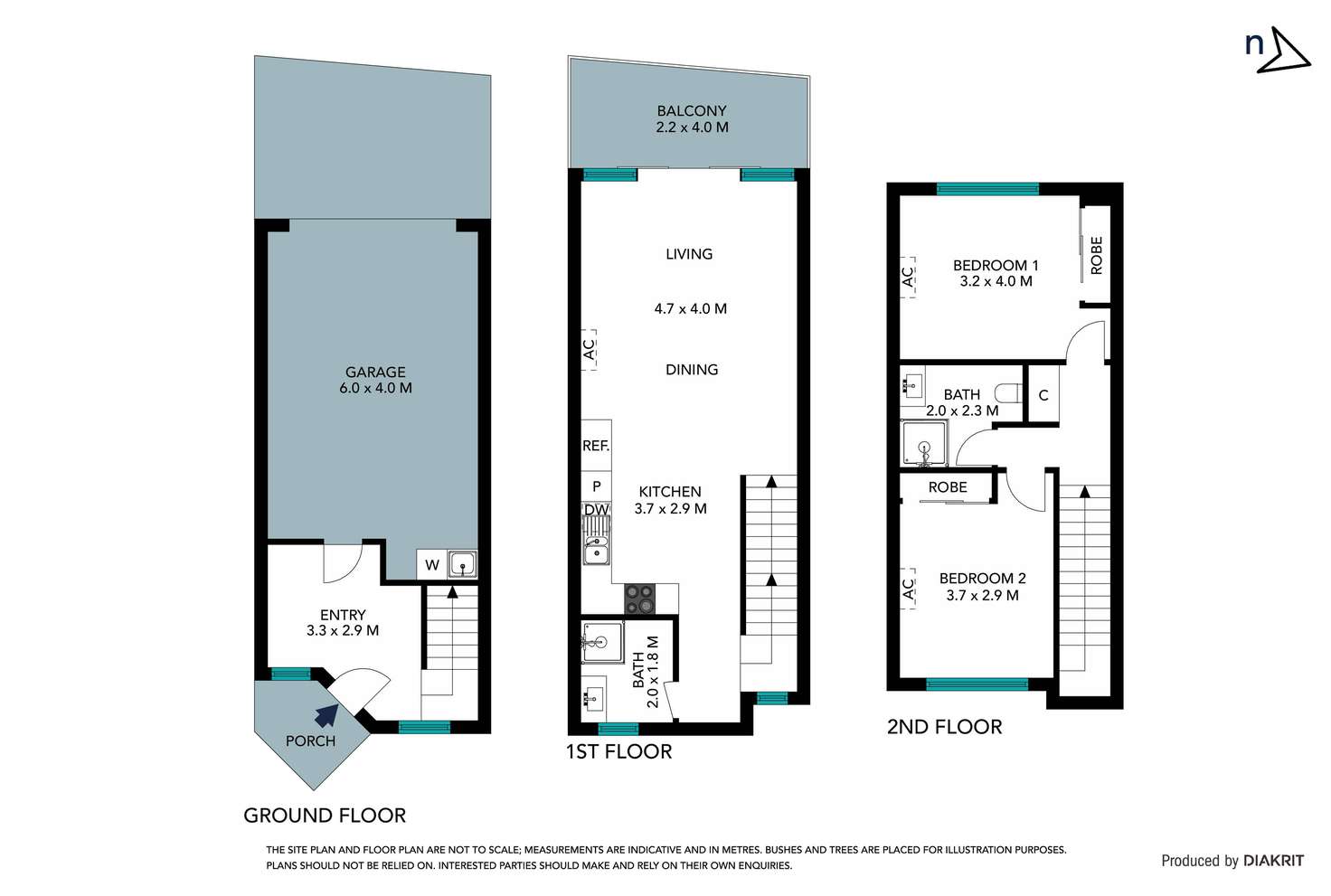 Floorplan of Homely townhouse listing, 3/100 Snell Grove, Oak Park VIC 3046