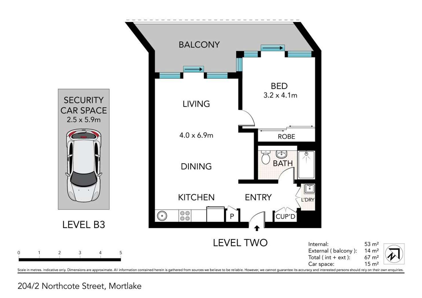 Floorplan of Homely apartment listing, 204/2 Northcote Street, Mortlake NSW 2137