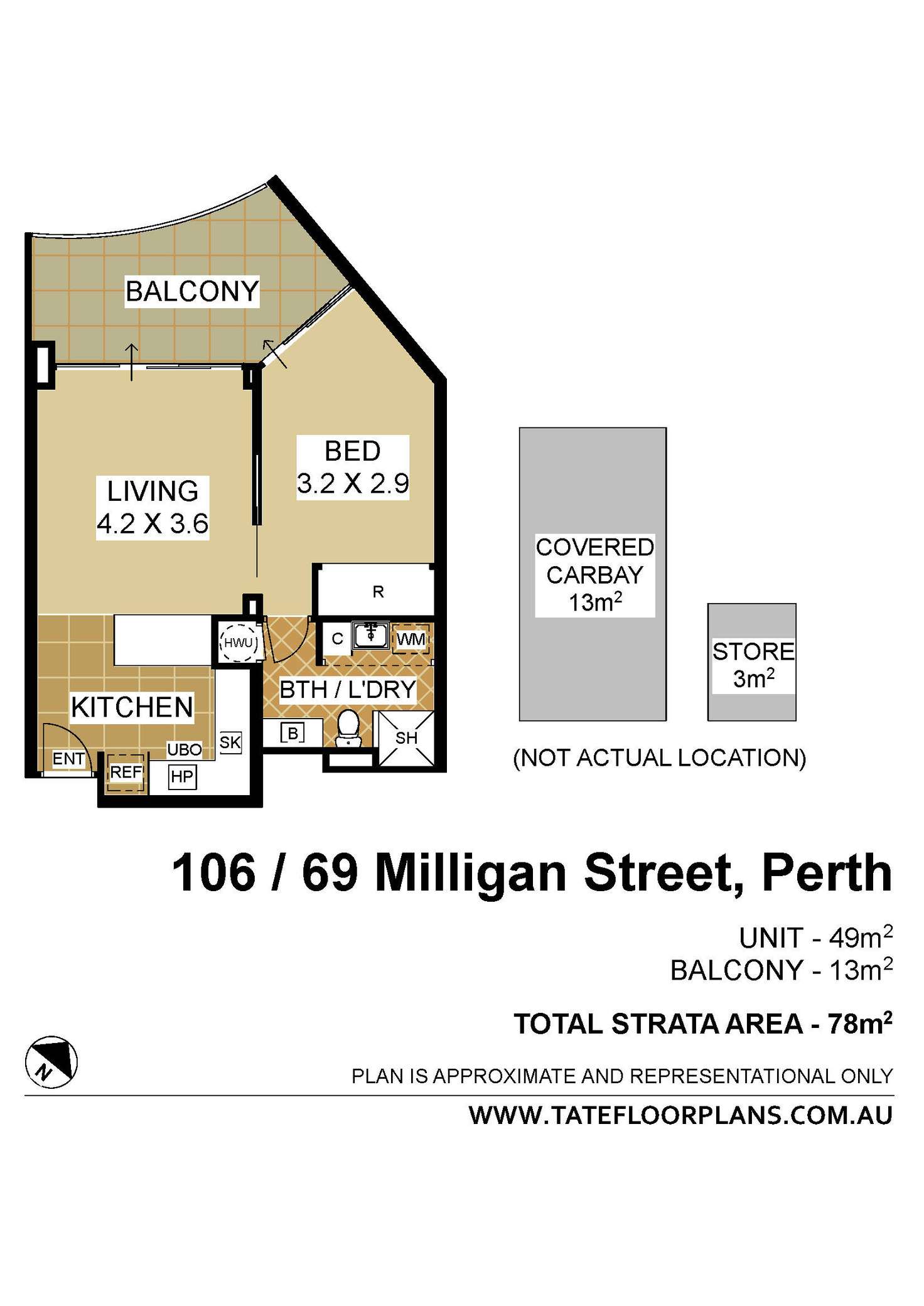 Floorplan of Homely apartment listing, 106/69 Milligan Street, Perth WA 6000