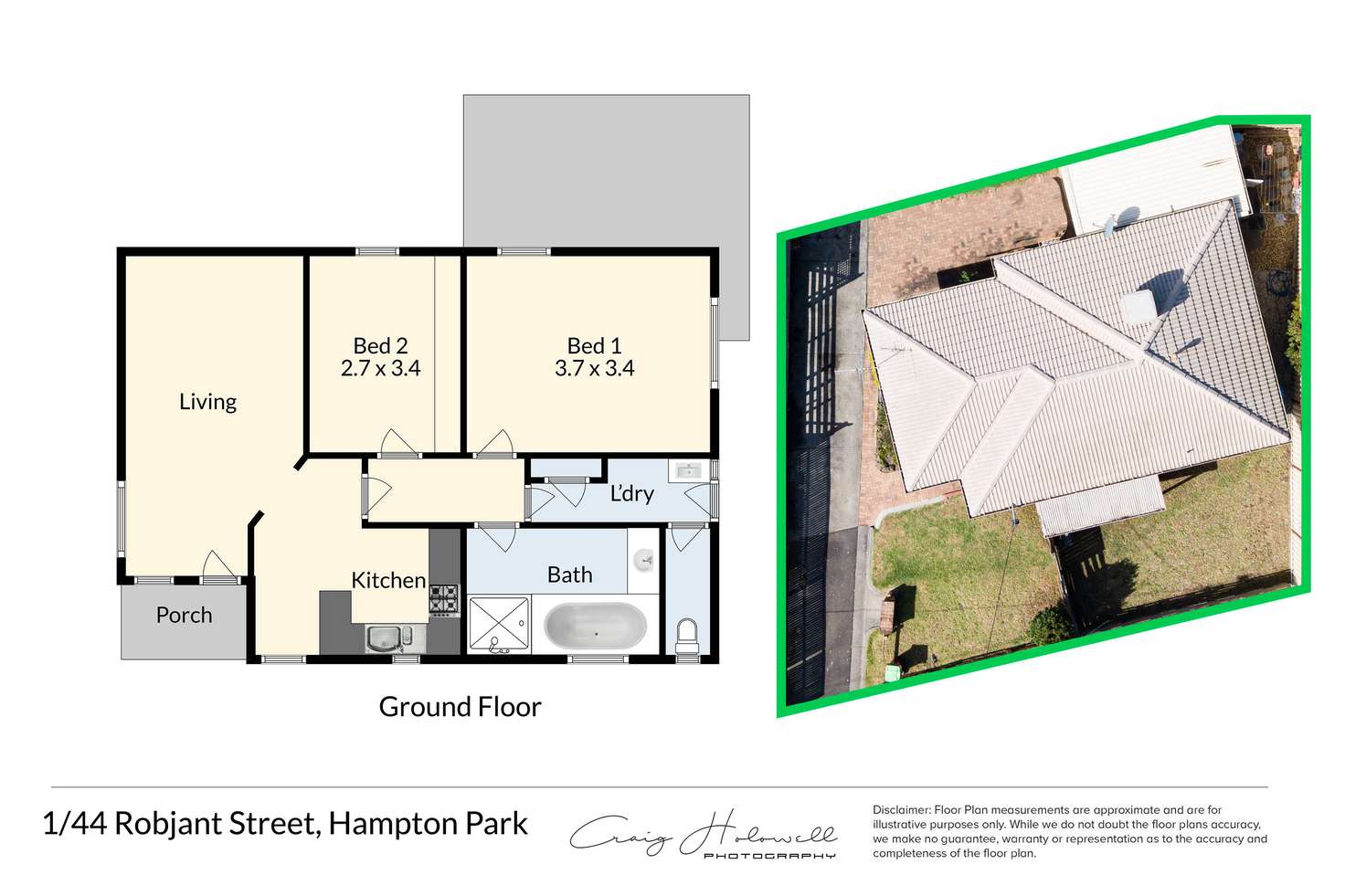 Floorplan of Homely unit listing, 1/44 Robjant Street, Hampton Park VIC 3976