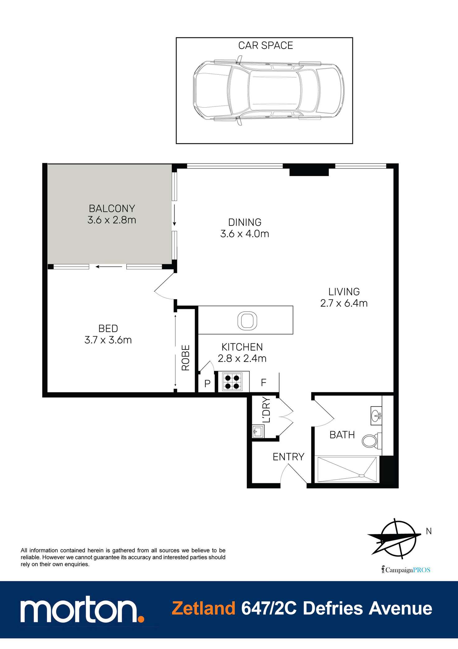 Floorplan of Homely apartment listing, 647/2C Defries Avenue, Zetland NSW 2017