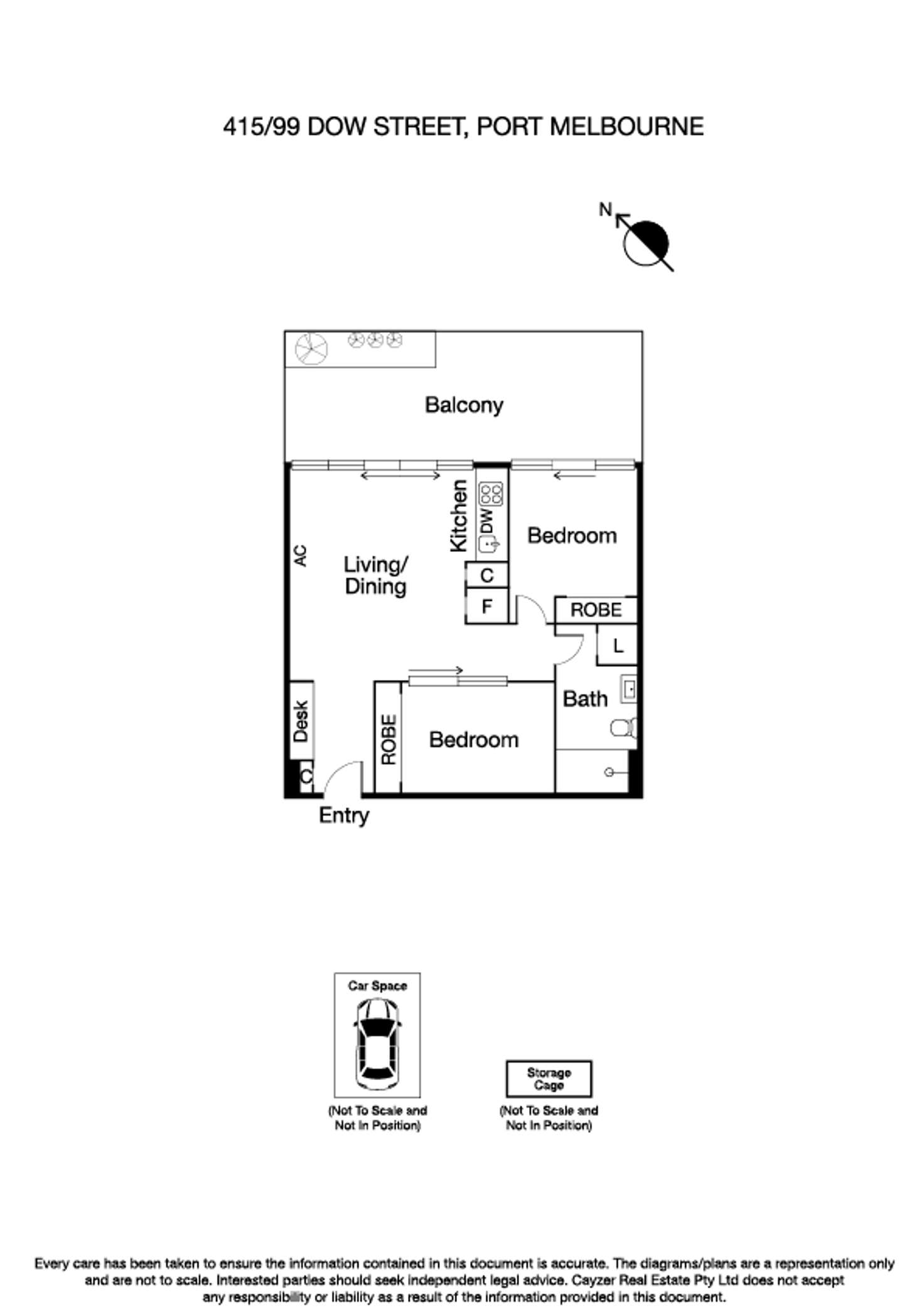 Floorplan of Homely apartment listing, 415/99 Dow Street, Port Melbourne VIC 3207