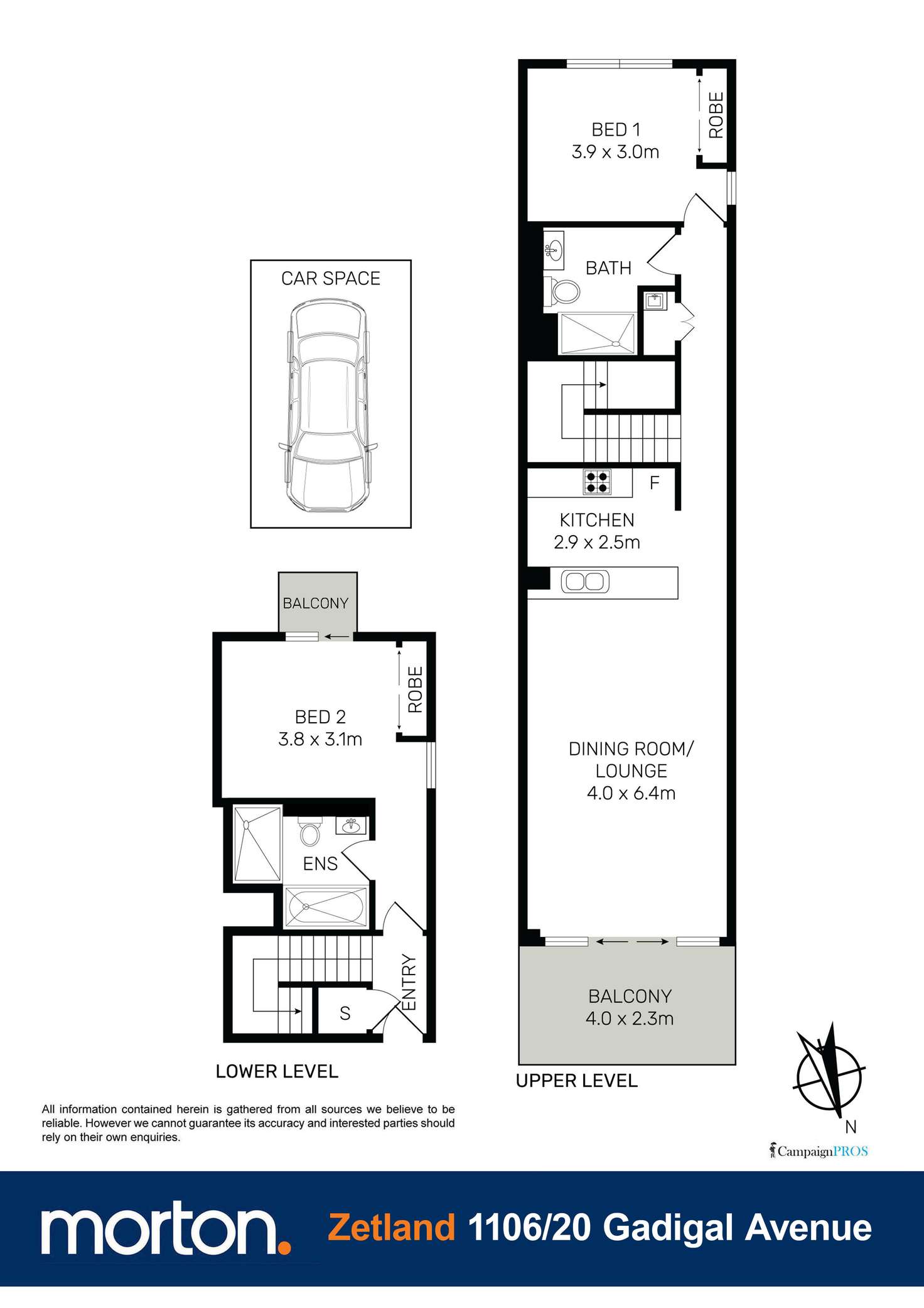 Floorplan of Homely apartment listing, 1106/20 Gadigal Avenue, Zetland NSW 2017