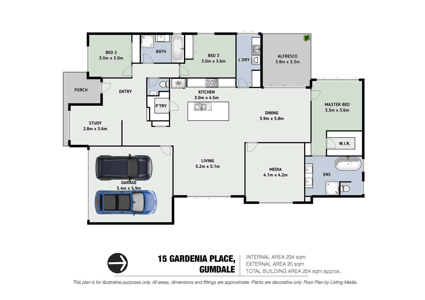 Floorplan of Homely house listing, 15 Gardenia Place, Gumdale QLD 4154