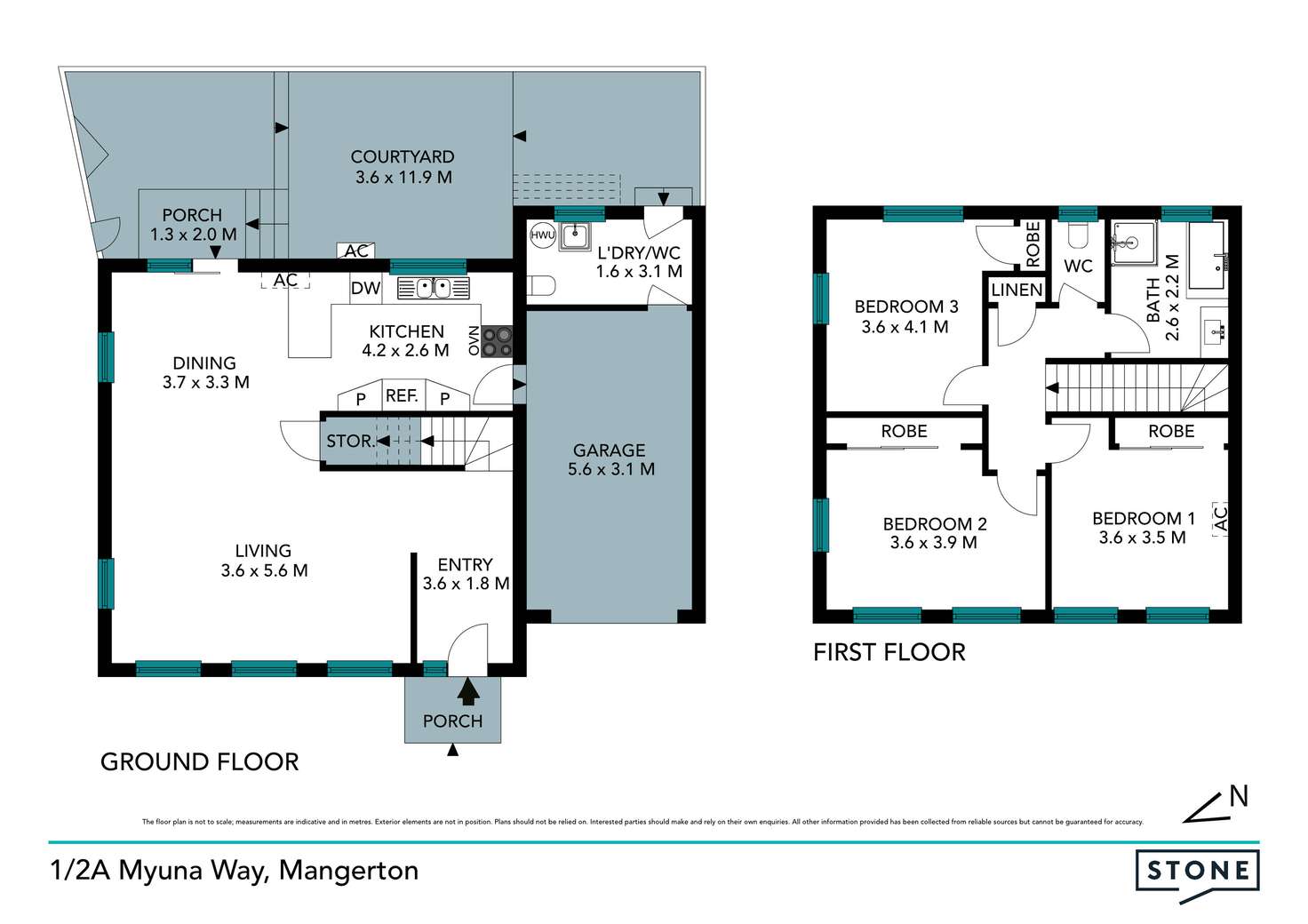 Floorplan of Homely townhouse listing, 1/2A Myuna Way, Mangerton NSW 2500