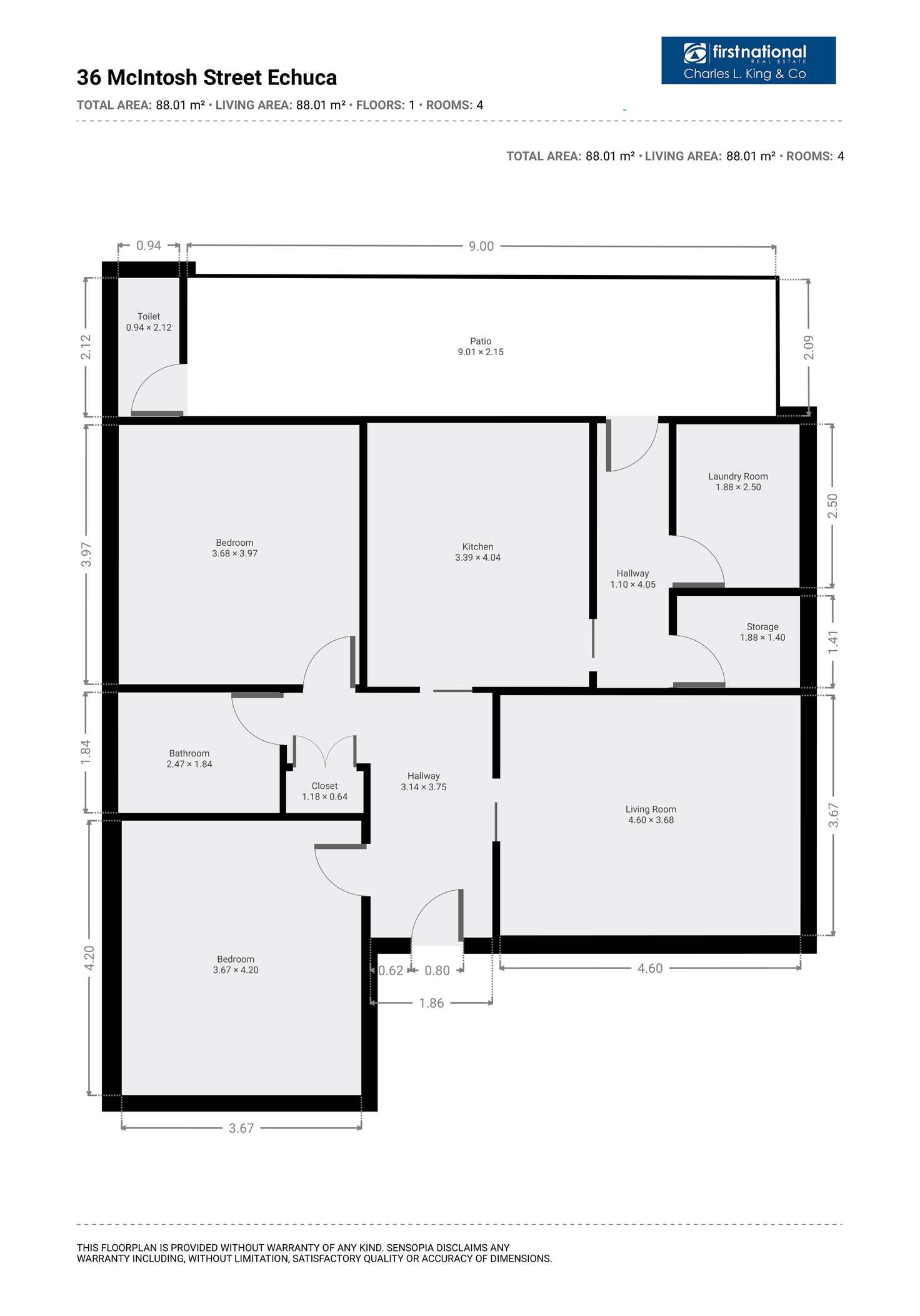 Floorplan of Homely house listing, 36 McIntosh Street, Echuca VIC 3564